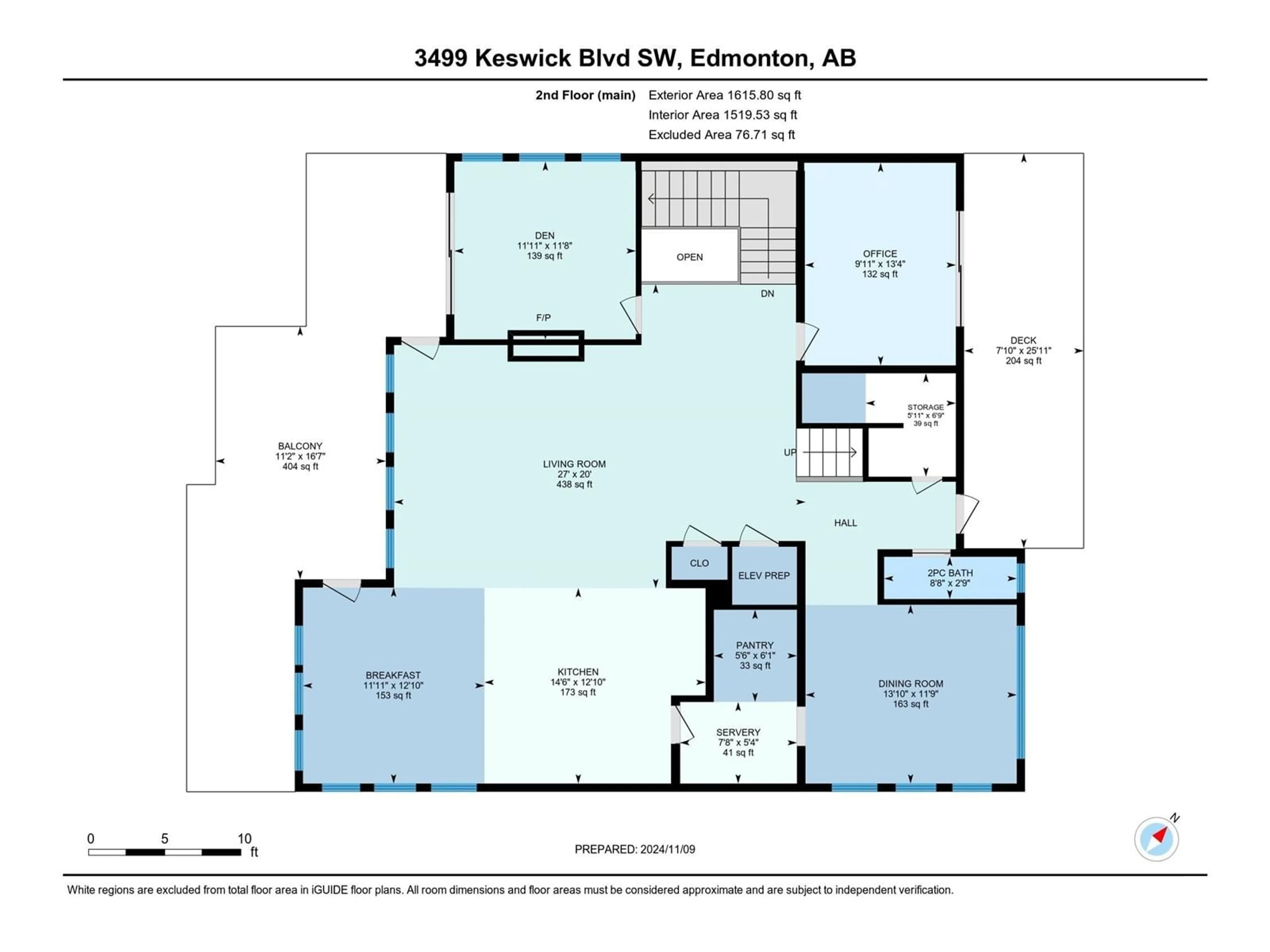 Floor plan for 3499 KESWICK BV SW, Edmonton Alberta T6W4V6