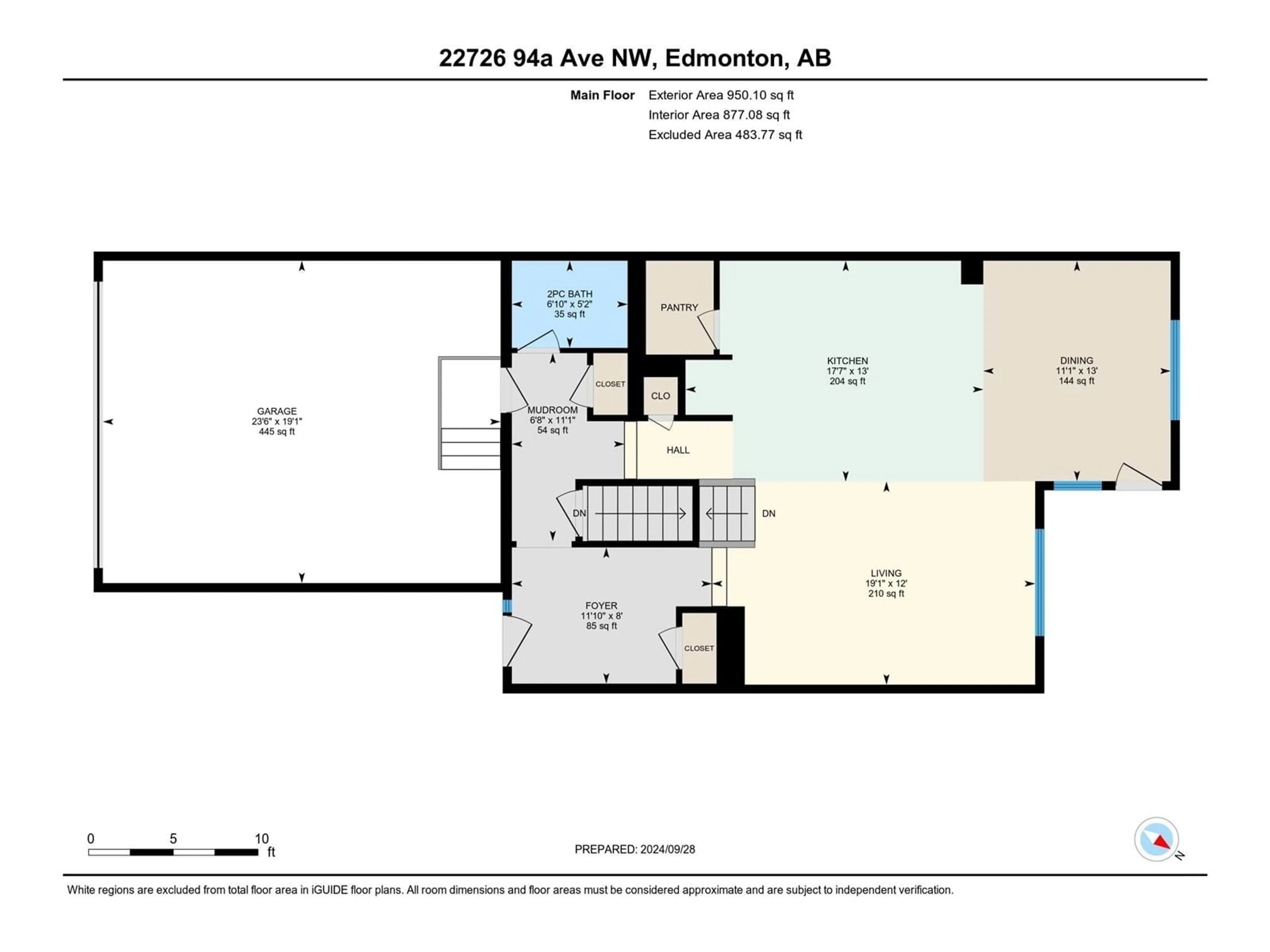 Floor plan for 22726 94A AV NW, Edmonton Alberta T5T7B2