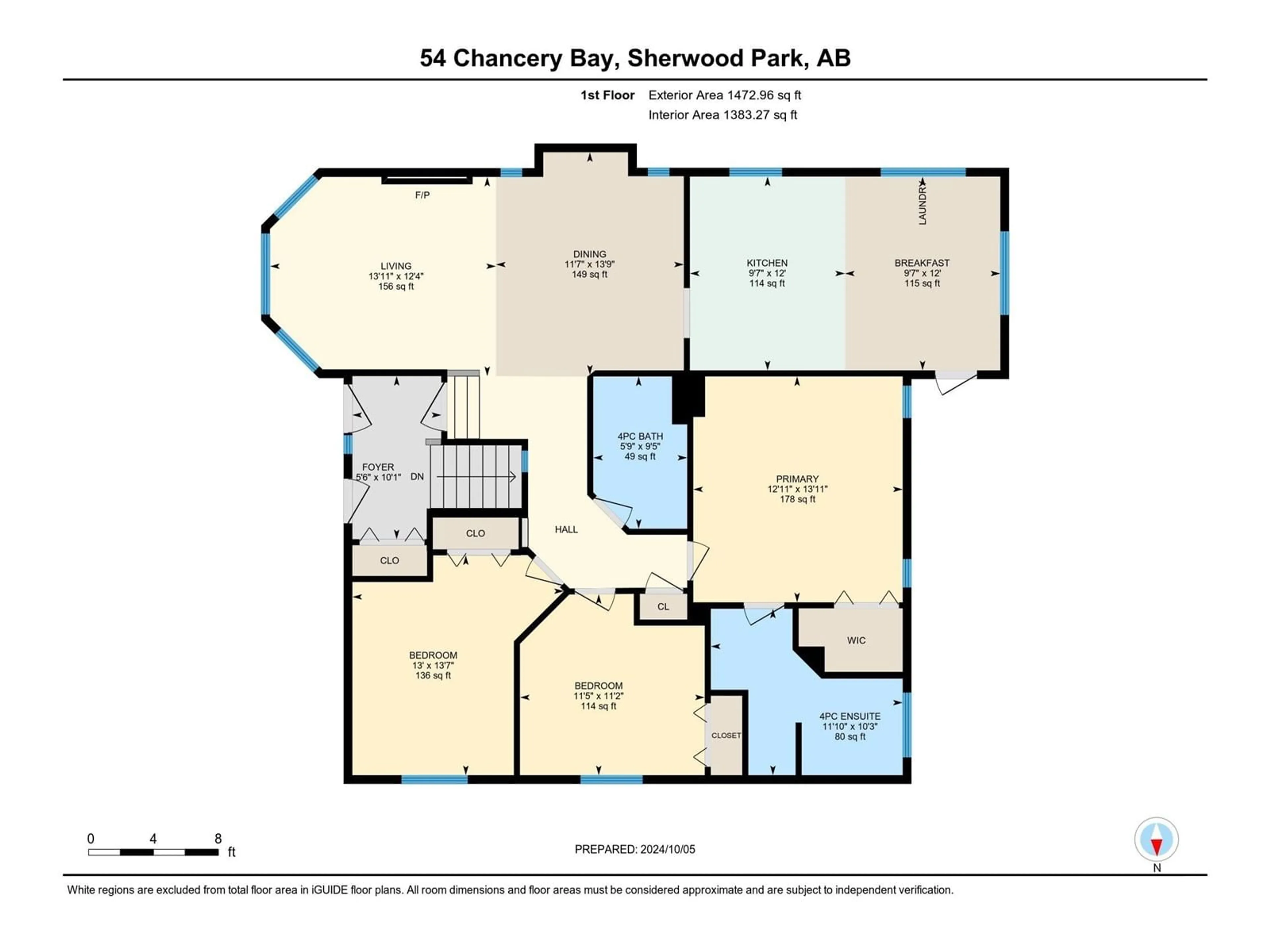 Floor plan for 54 CHANCERY BA, Sherwood Park Alberta T8H1Z3