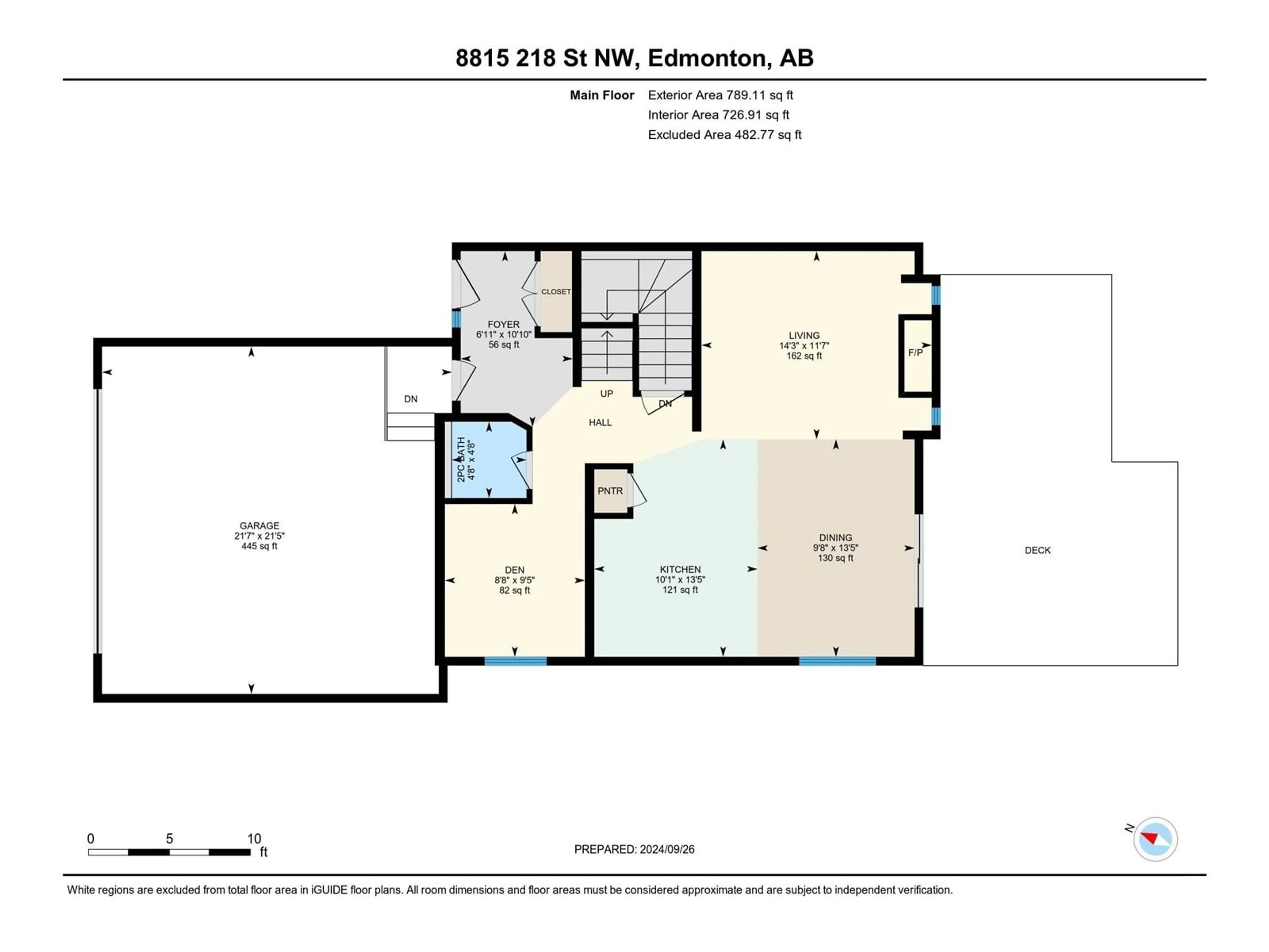 Floor plan for 8815 218 ST NW, Edmonton Alberta T5T4R7