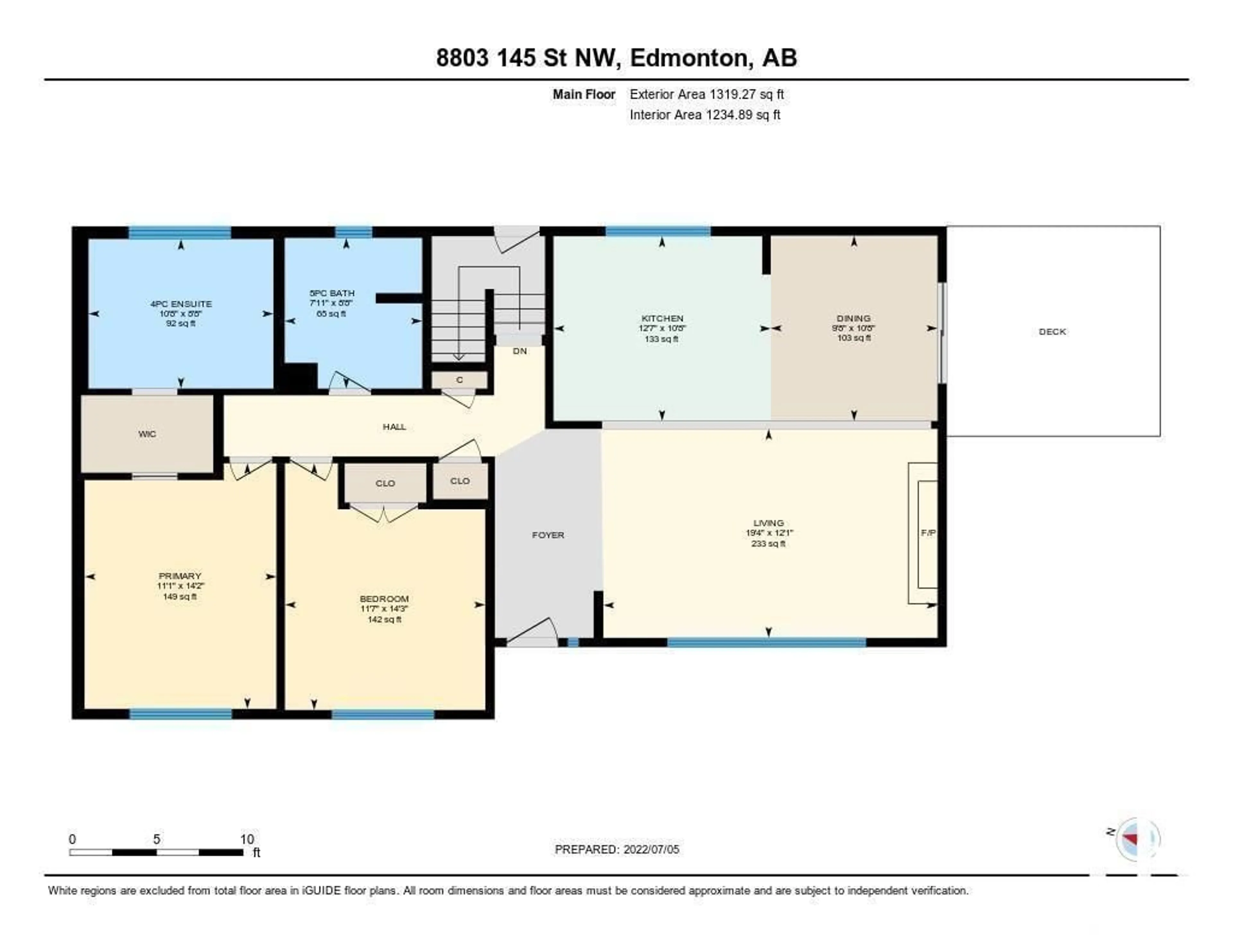 Floor plan for 8803 145 ST NW, Edmonton Alberta T5R0T7