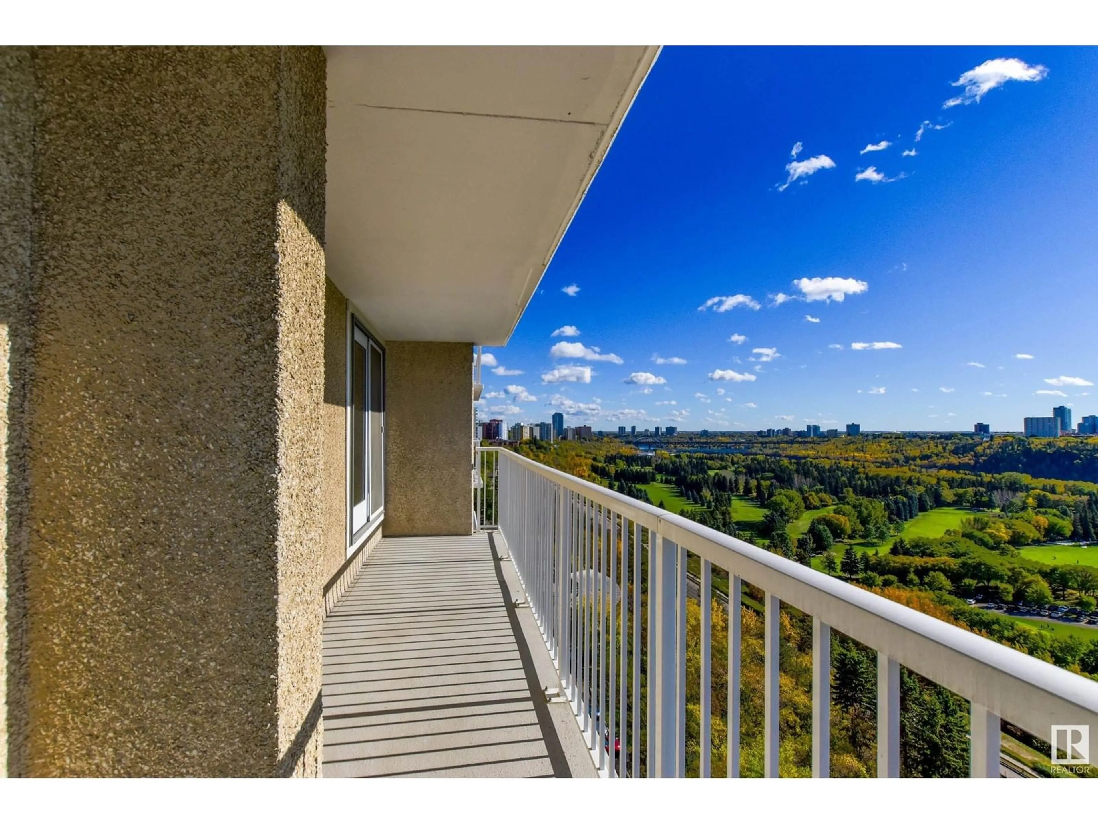 Balcony in the apartment for #1106 12121 JASPER AV NW, Edmonton Alberta T5N3X7