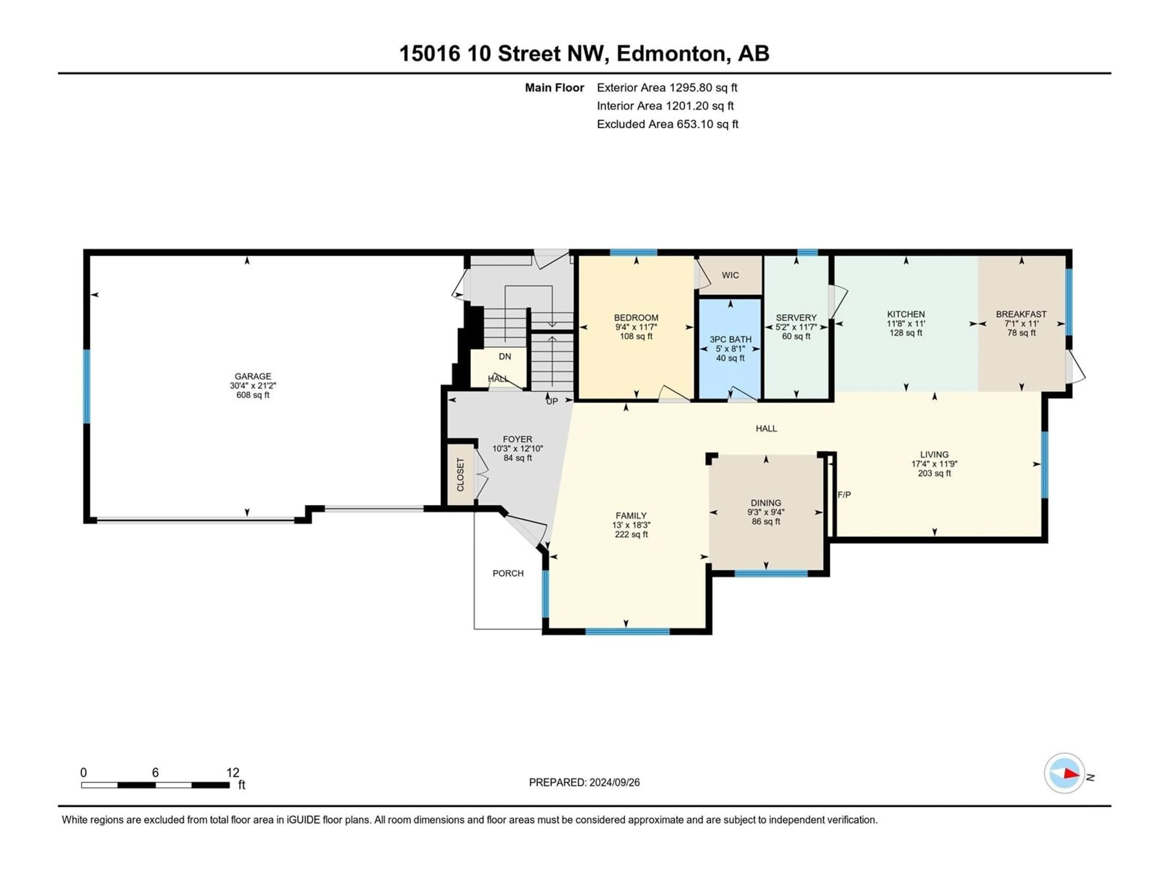 Floor plan for 15016 10 ST NW, Edmonton Alberta T5Y4C1