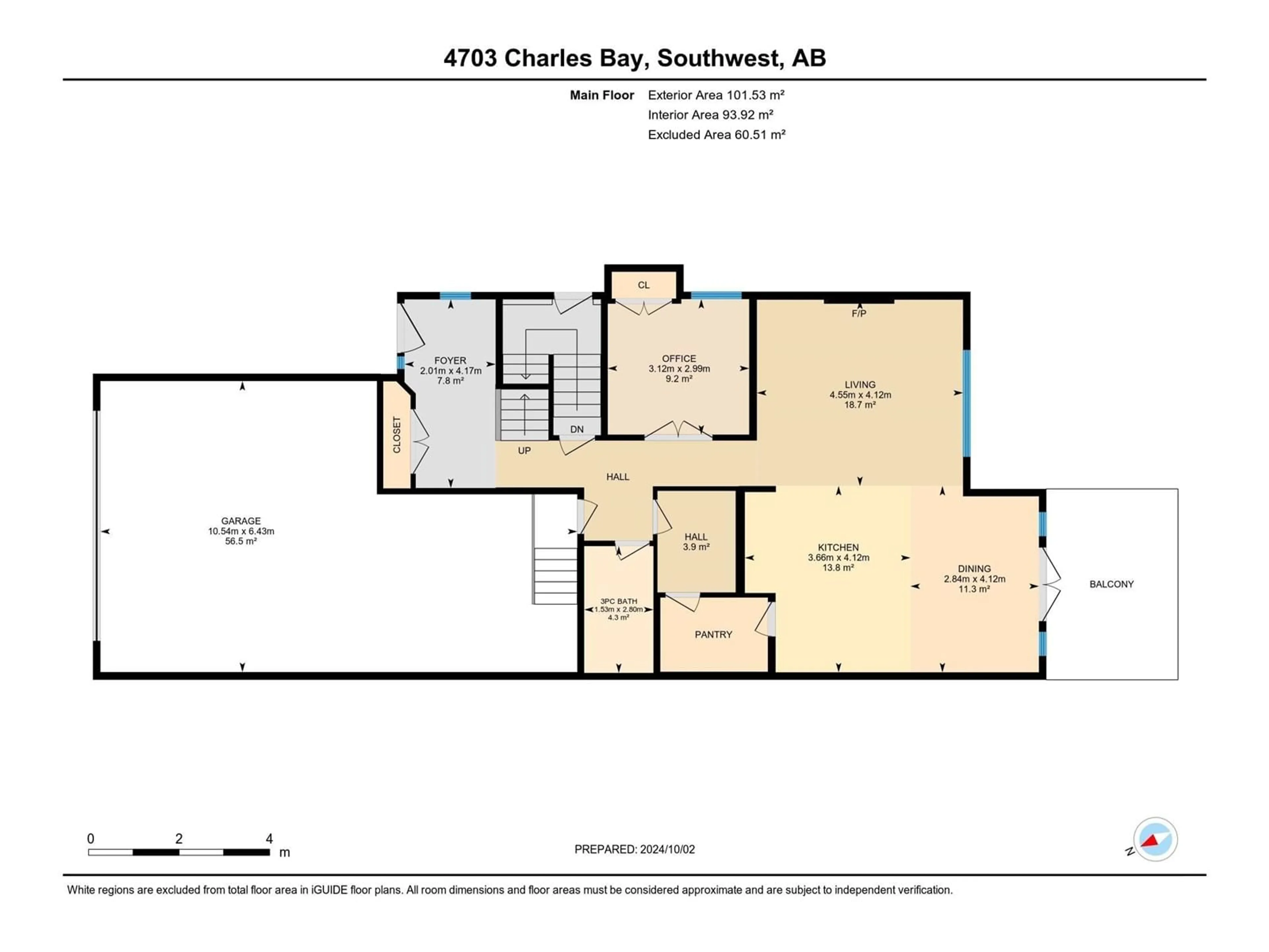 Floor plan for 4703 CHARLES BAY BA SW, Edmonton Alberta T6W3H1