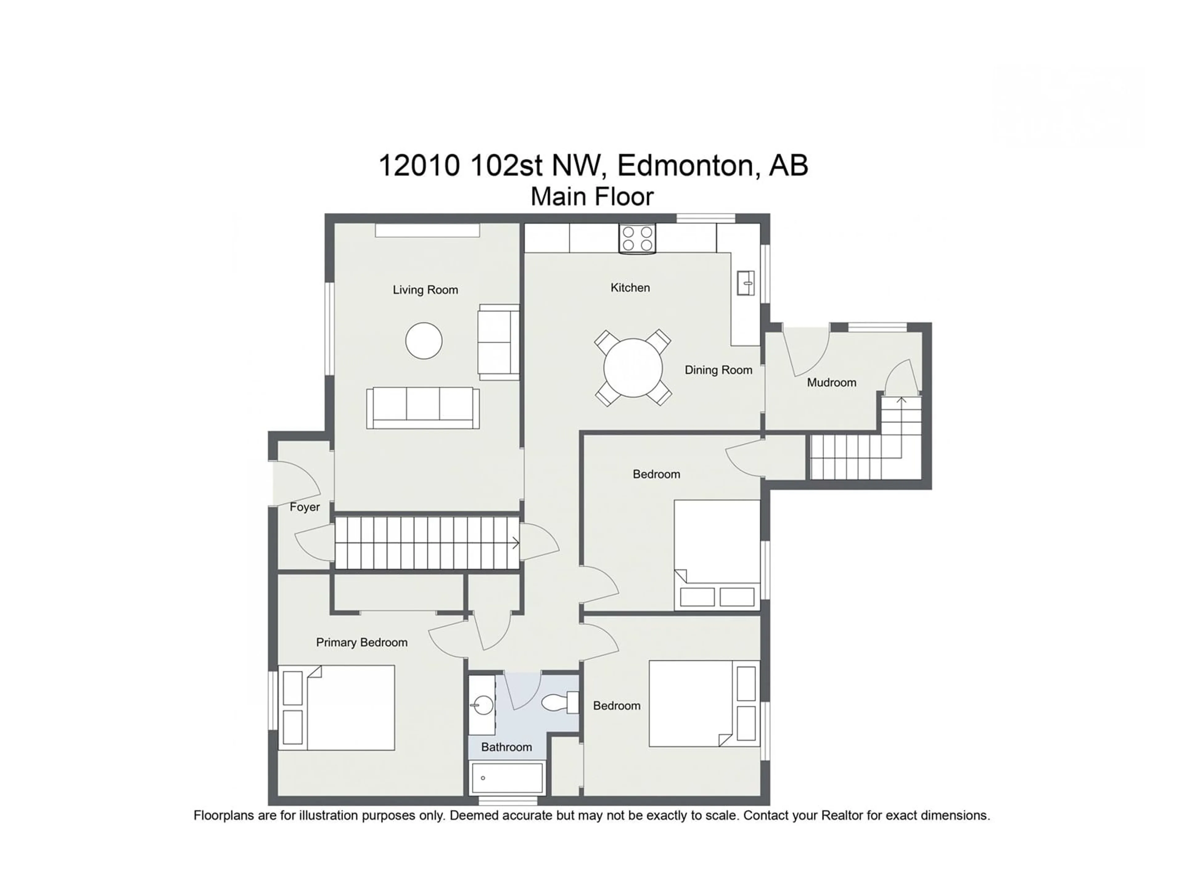 Floor plan for 12010 102 ST NW, Edmonton Alberta T5G2G7