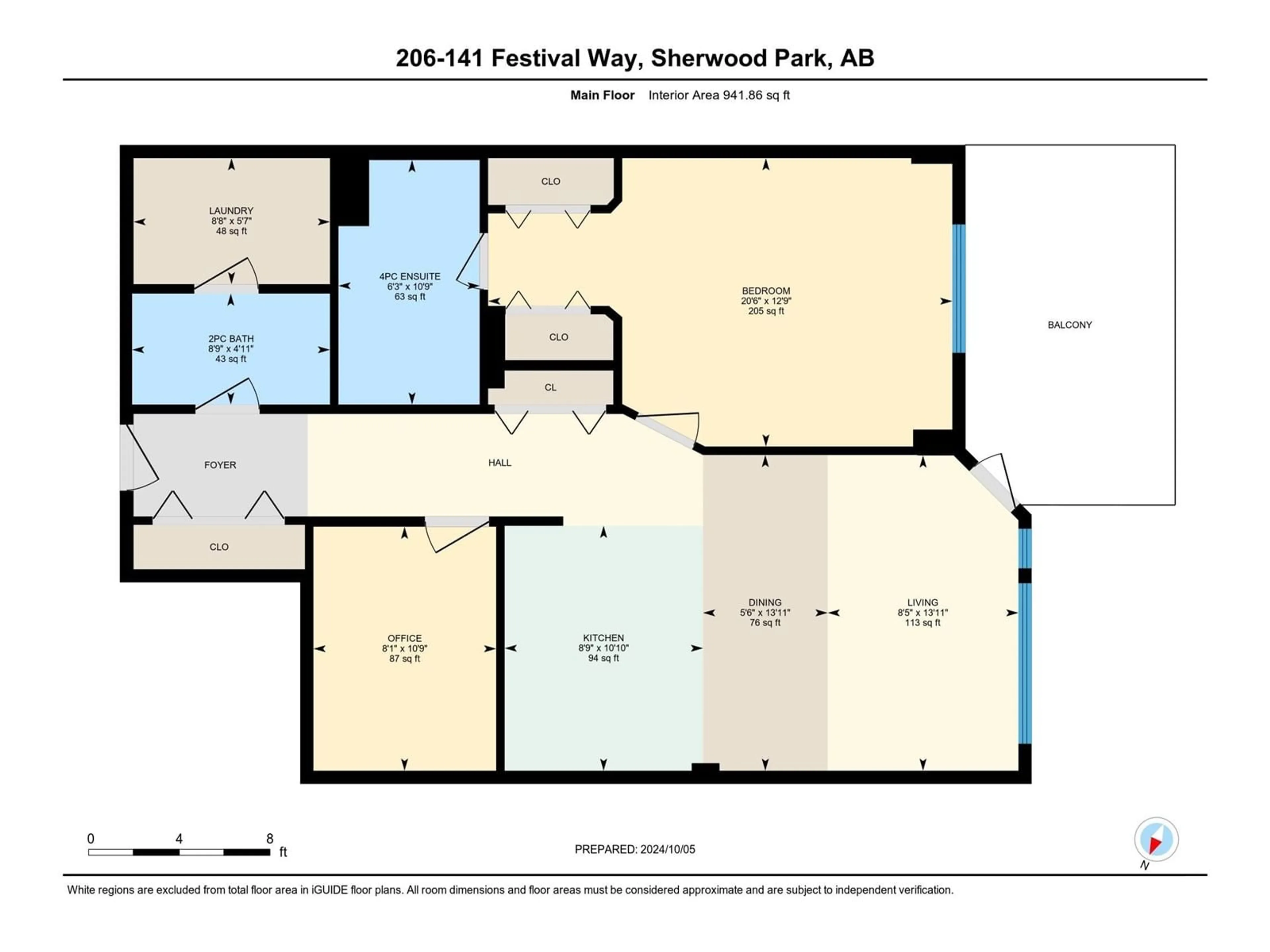 Floor plan for #206 141 FESTIVAL WY, Sherwood Park Alberta T8A3V8