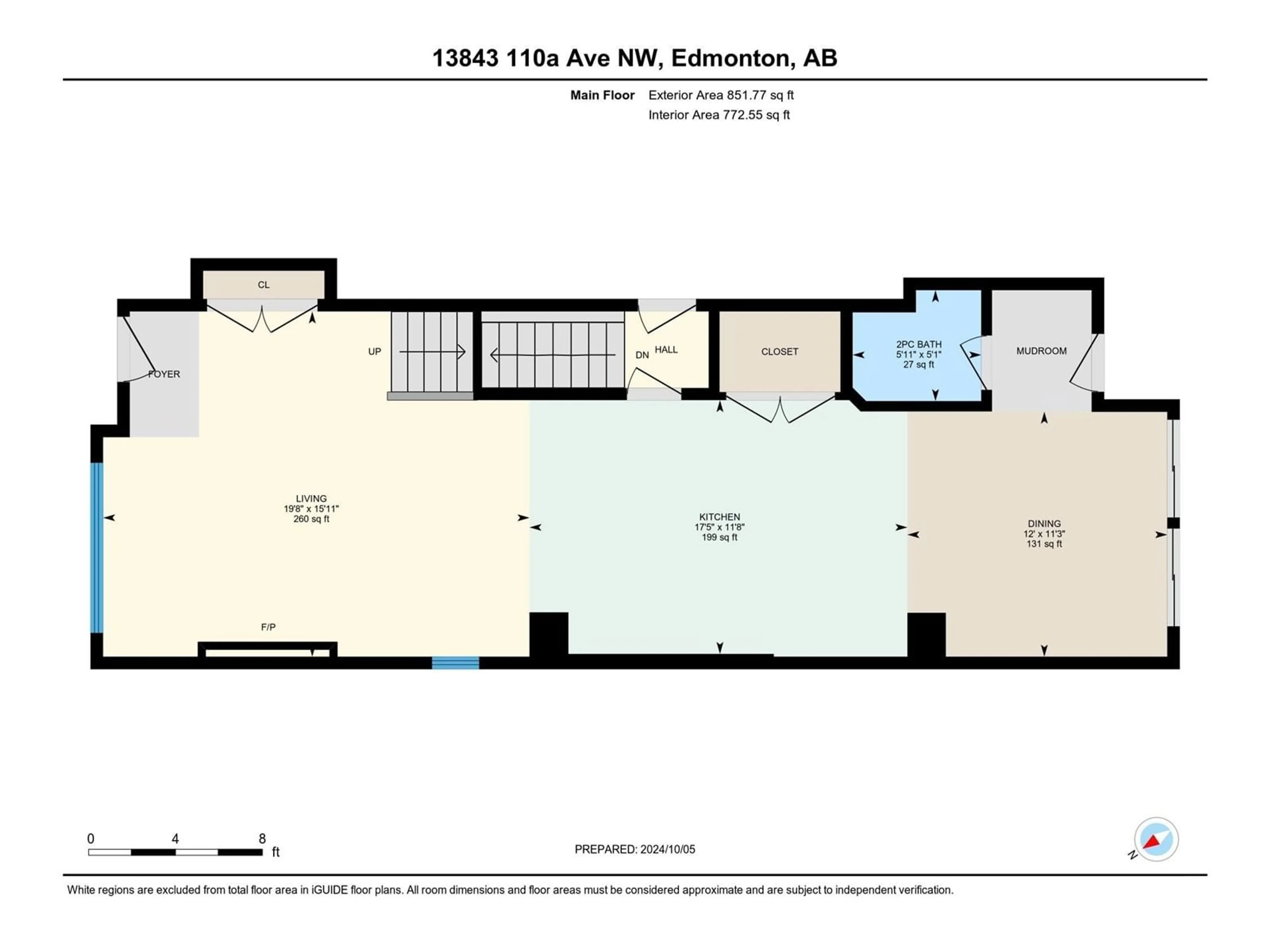 Floor plan for 13843 110A AV NW, Edmonton Alberta T5M2N1