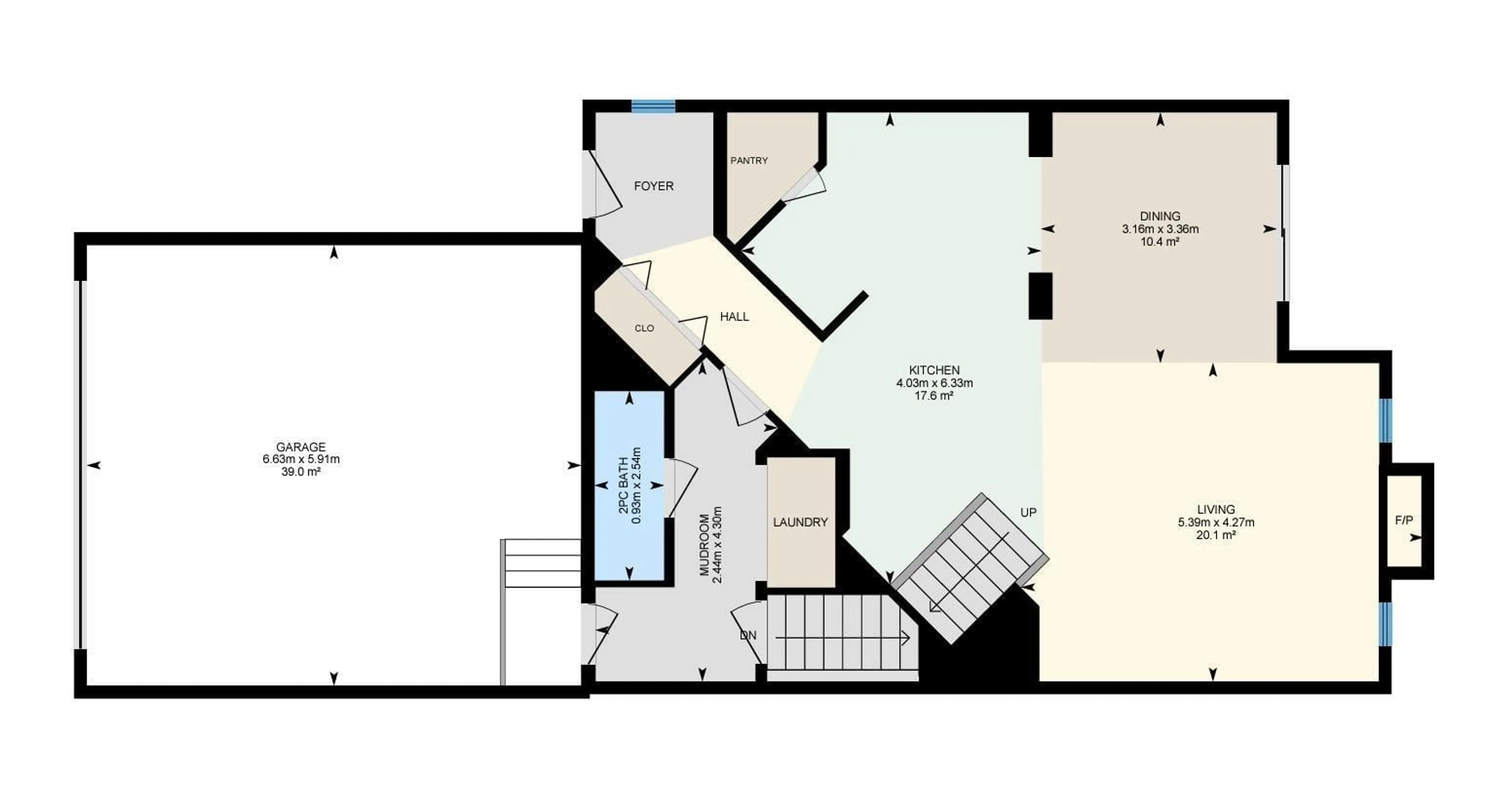 Floor plan for 6115 11 AV SW, Edmonton Alberta T6X0M4