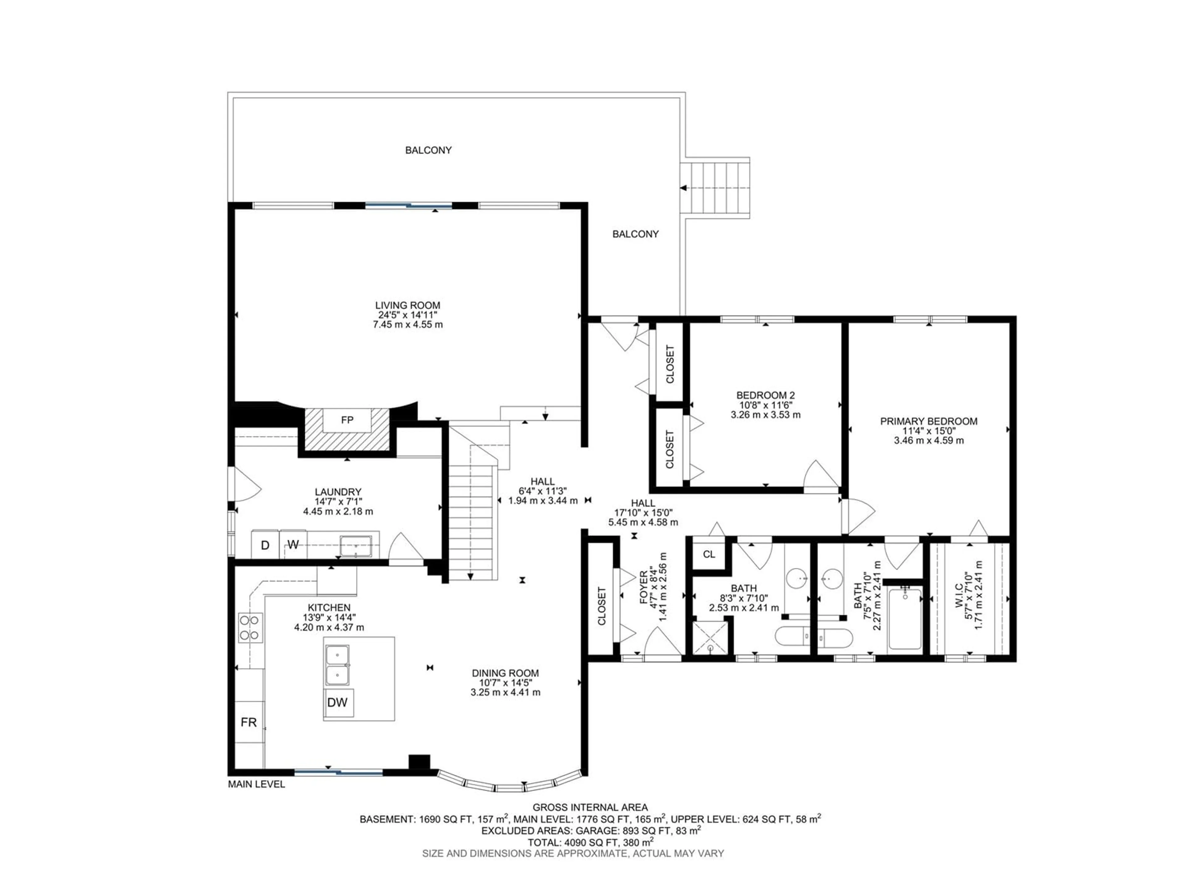 Floor plan for 208 GRANDISLE PT NW NW, Edmonton Alberta T6M2P1