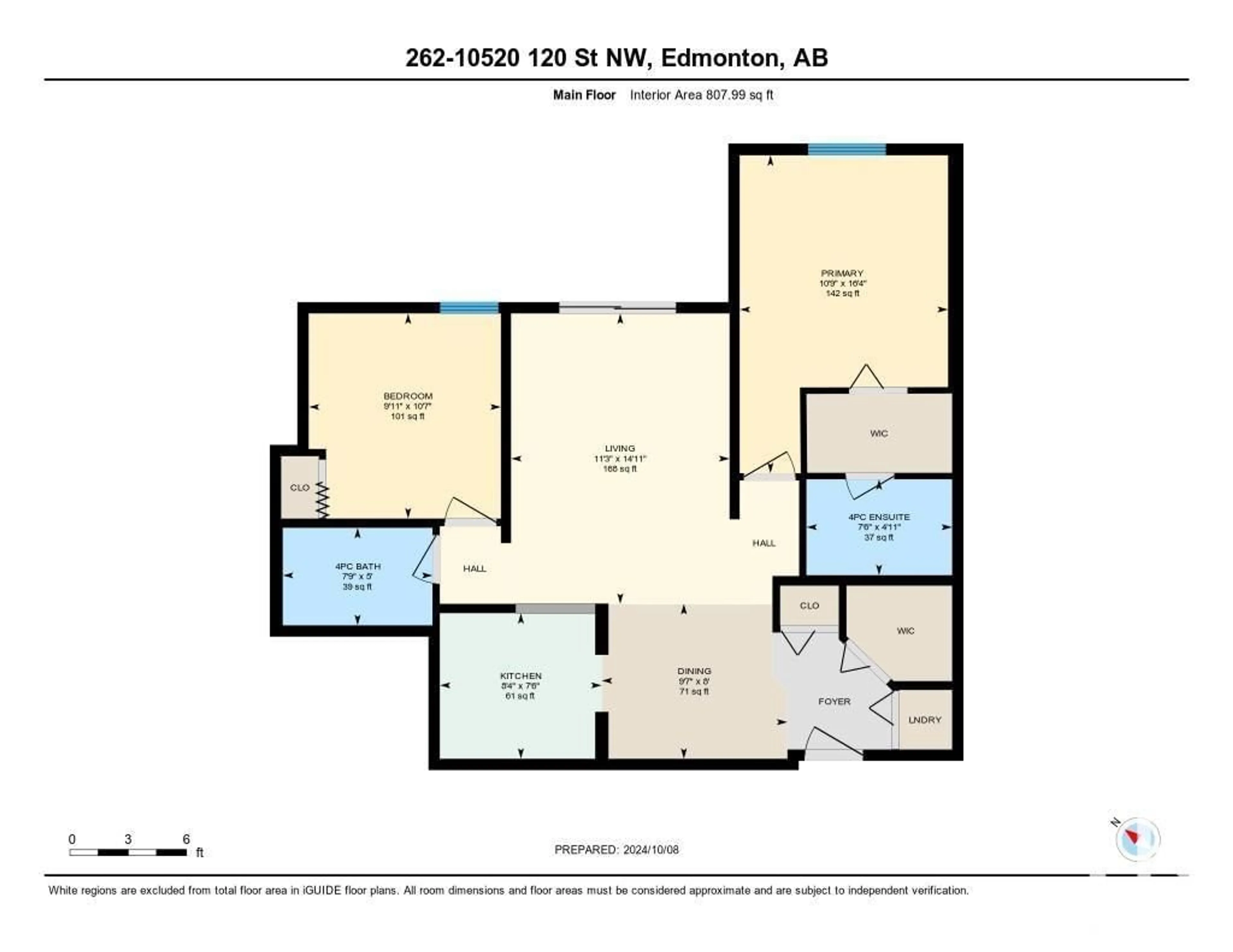 Floor plan for #262 10520 120 ST NW, Edmonton Alberta T5H4L9