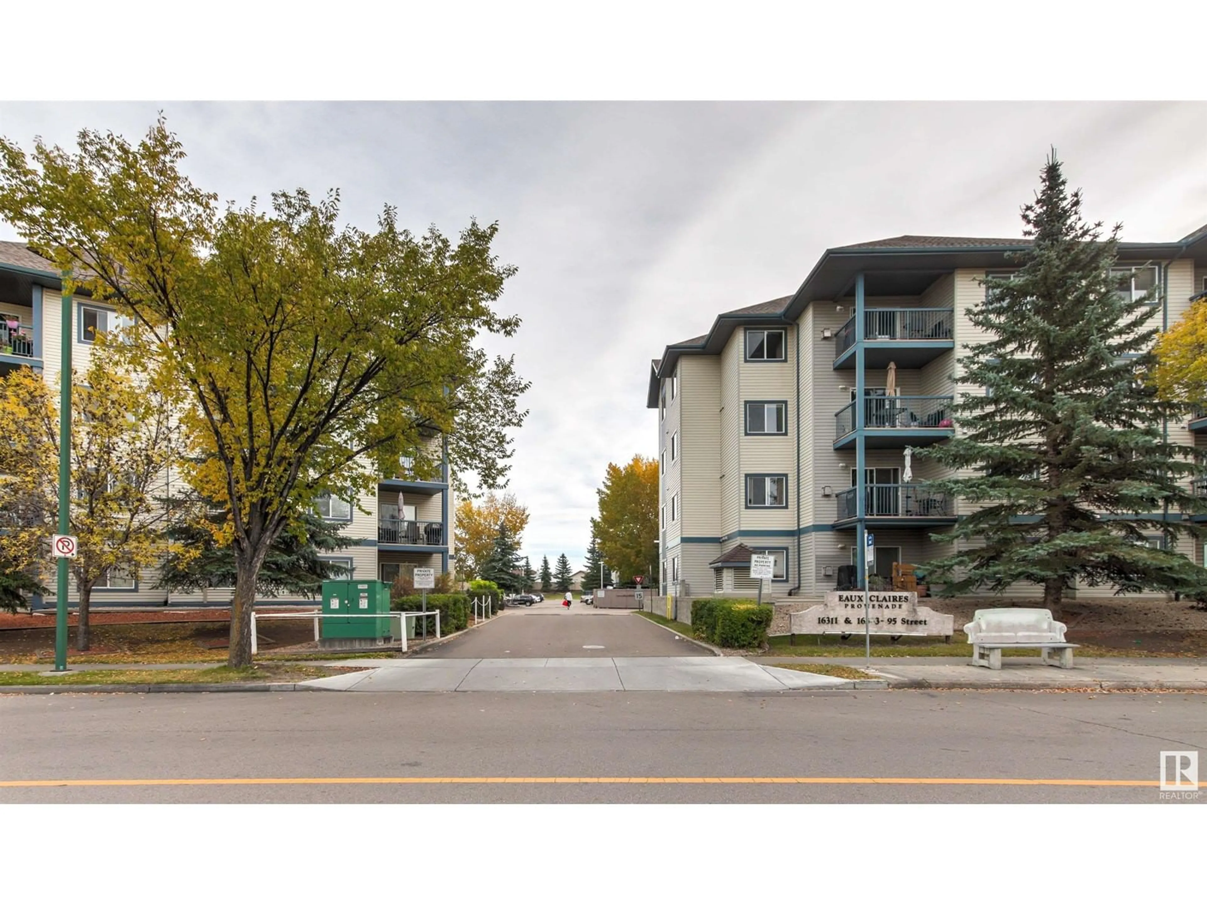 A pic from exterior of the house or condo, the street view for #417 16303 95 ST NW, Edmonton Alberta T5Z3V1