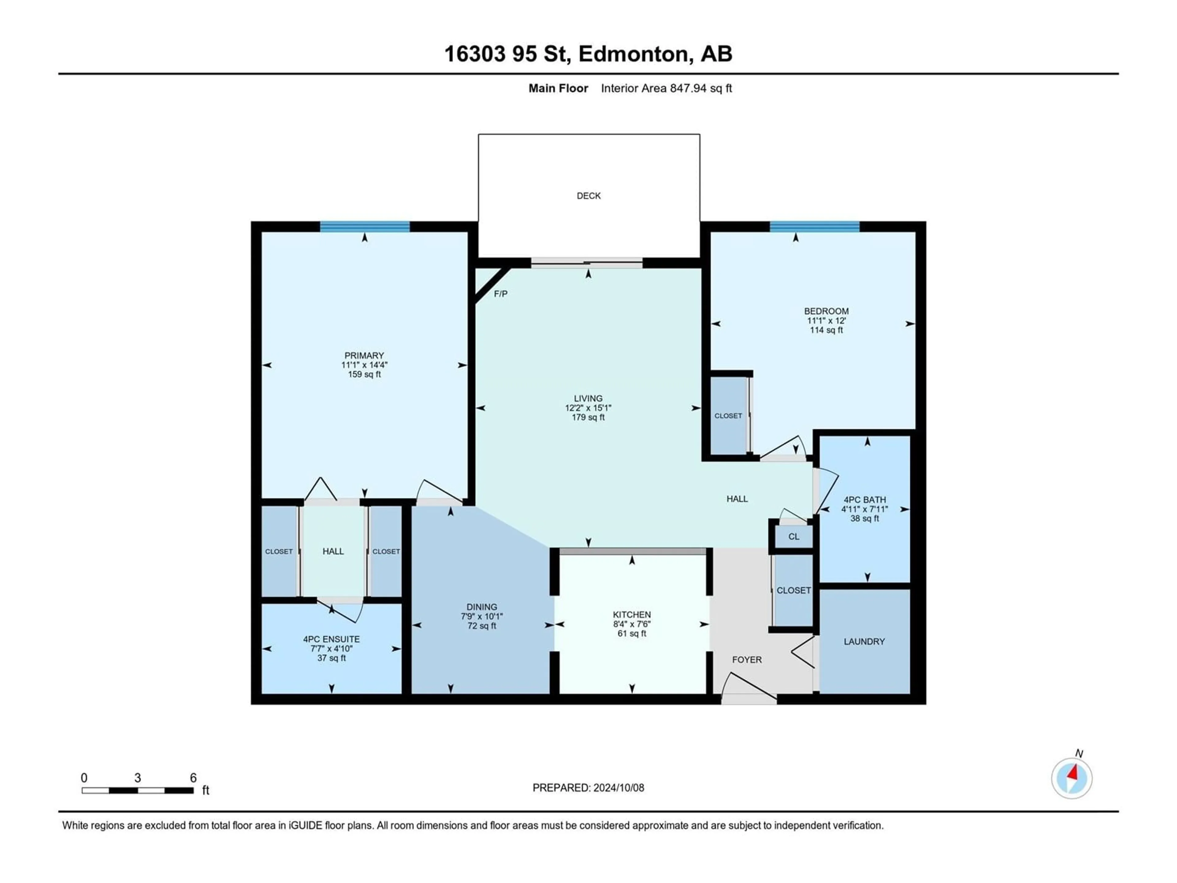 Floor plan for #417 16303 95 ST NW, Edmonton Alberta T5Z3V1