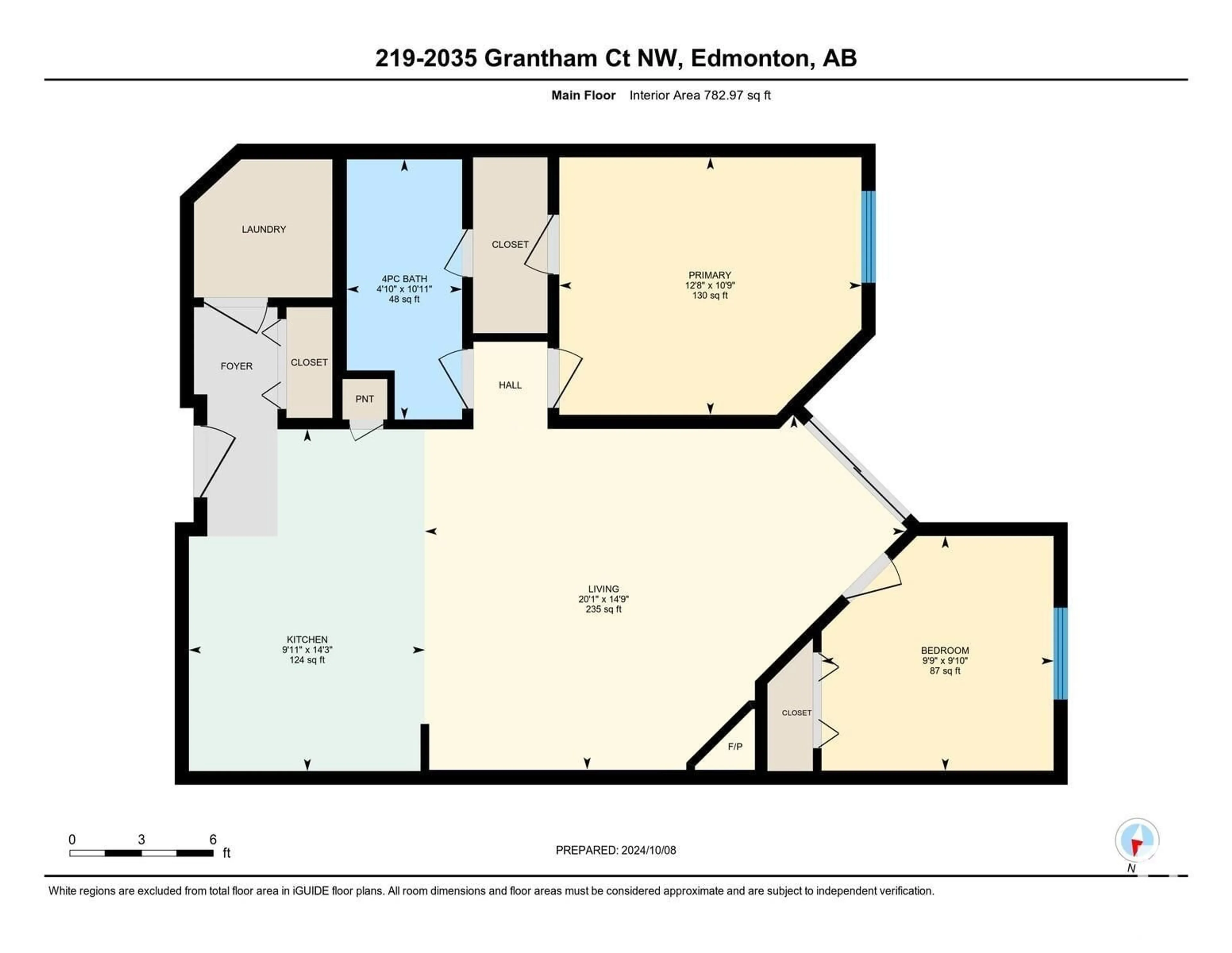 Floor plan for #219 2035 GRANTHAM CO NW, Edmonton Alberta T5T3X4