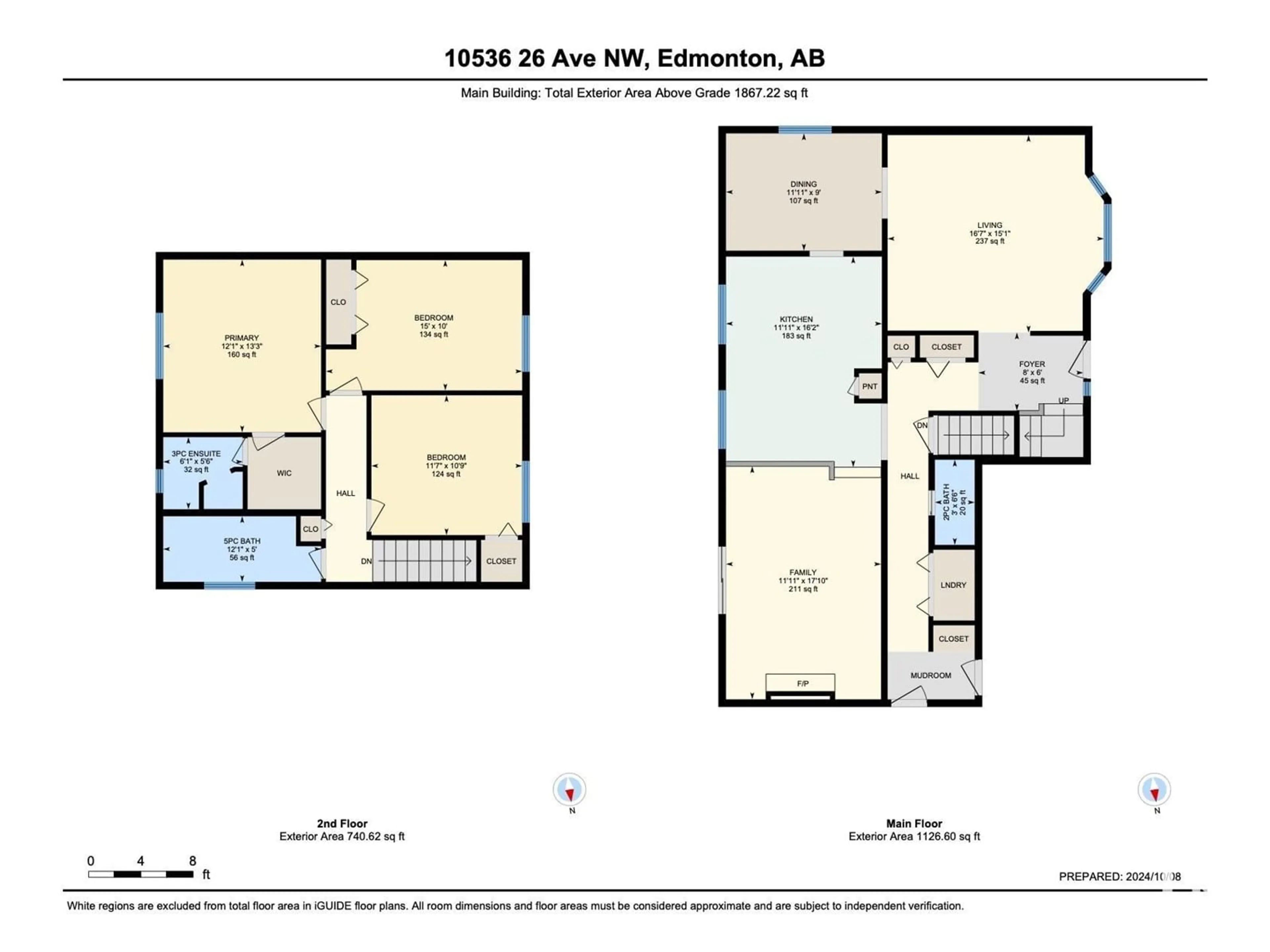 Floor plan for 10536 26 AV NW, Edmonton Alberta T6J4B9