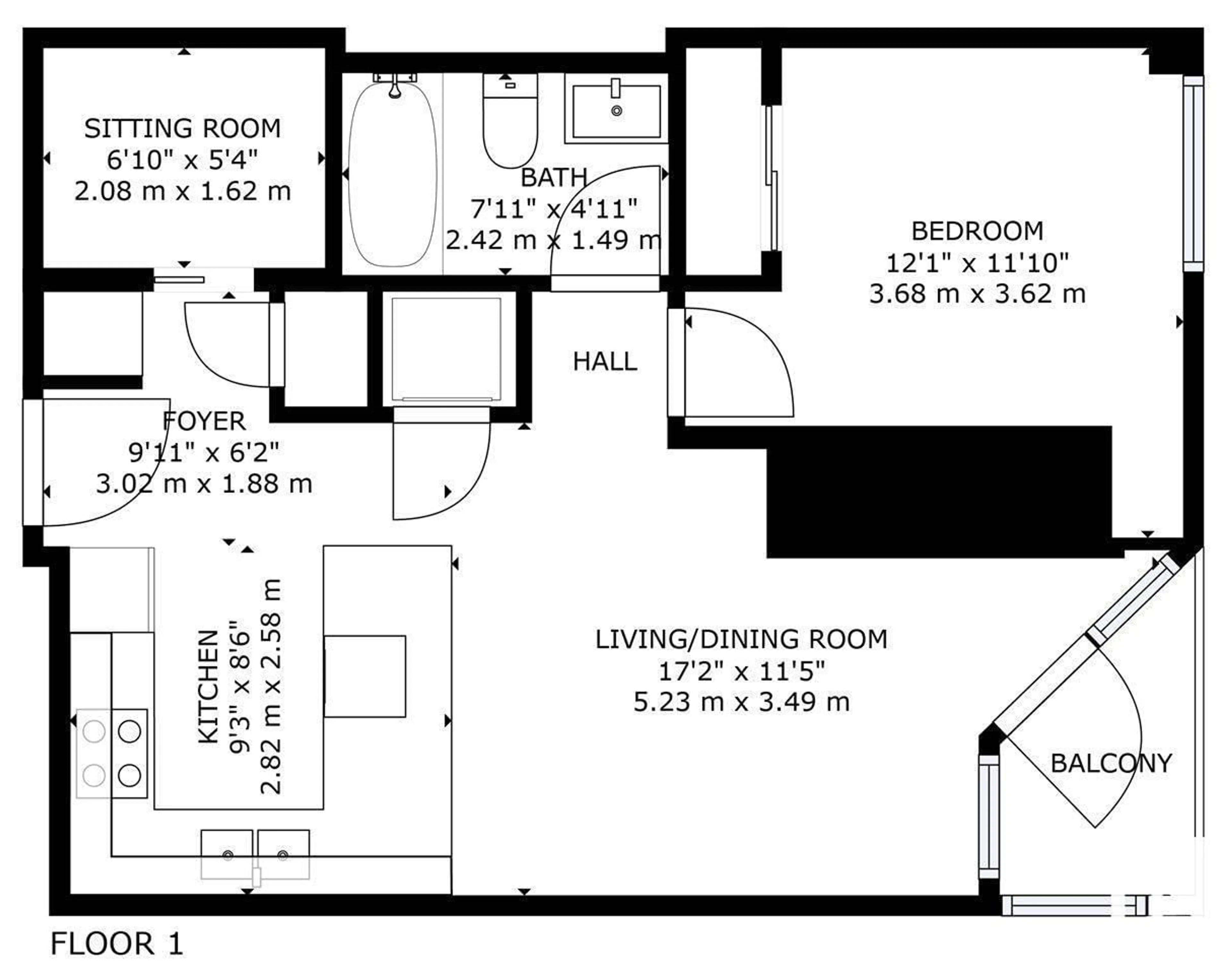 Floor plan for #2904 10360 102 ST NW, Edmonton Alberta T5J0K6