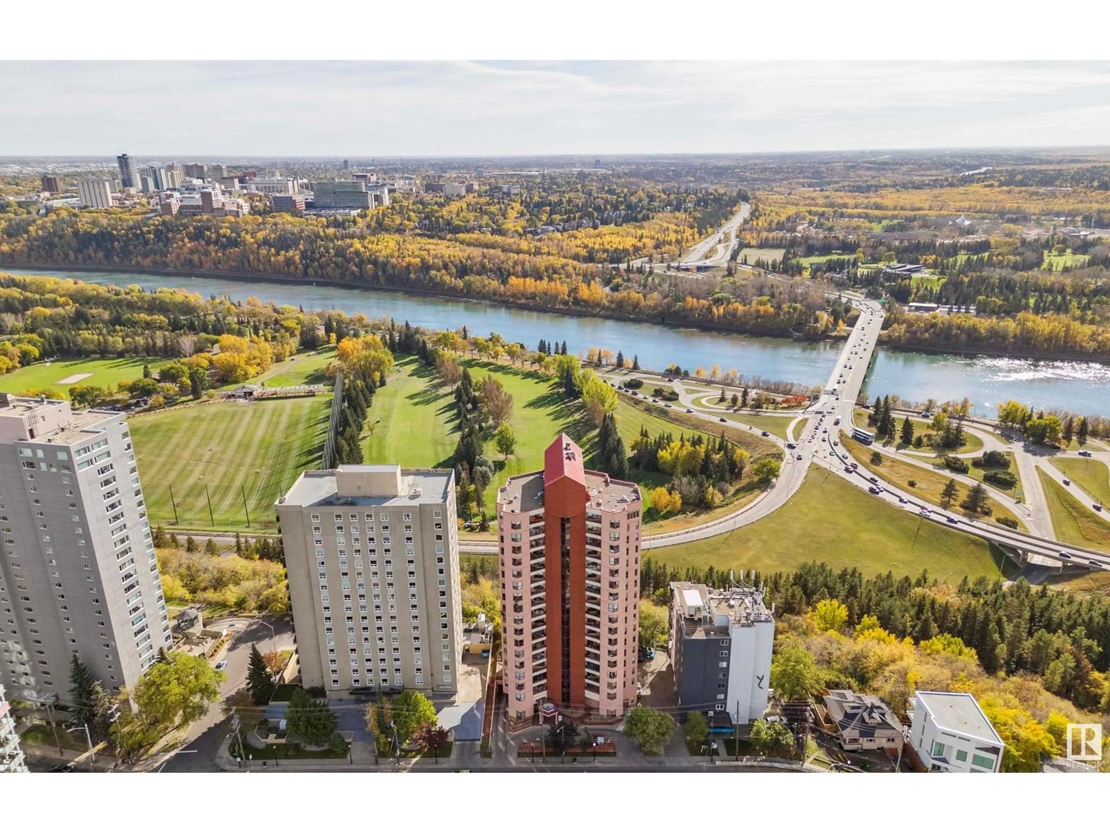 A pic from exterior of the house or condo, the view of lake or river for #1203 12319 JASPER AV NW, Edmonton Alberta T5N4A7