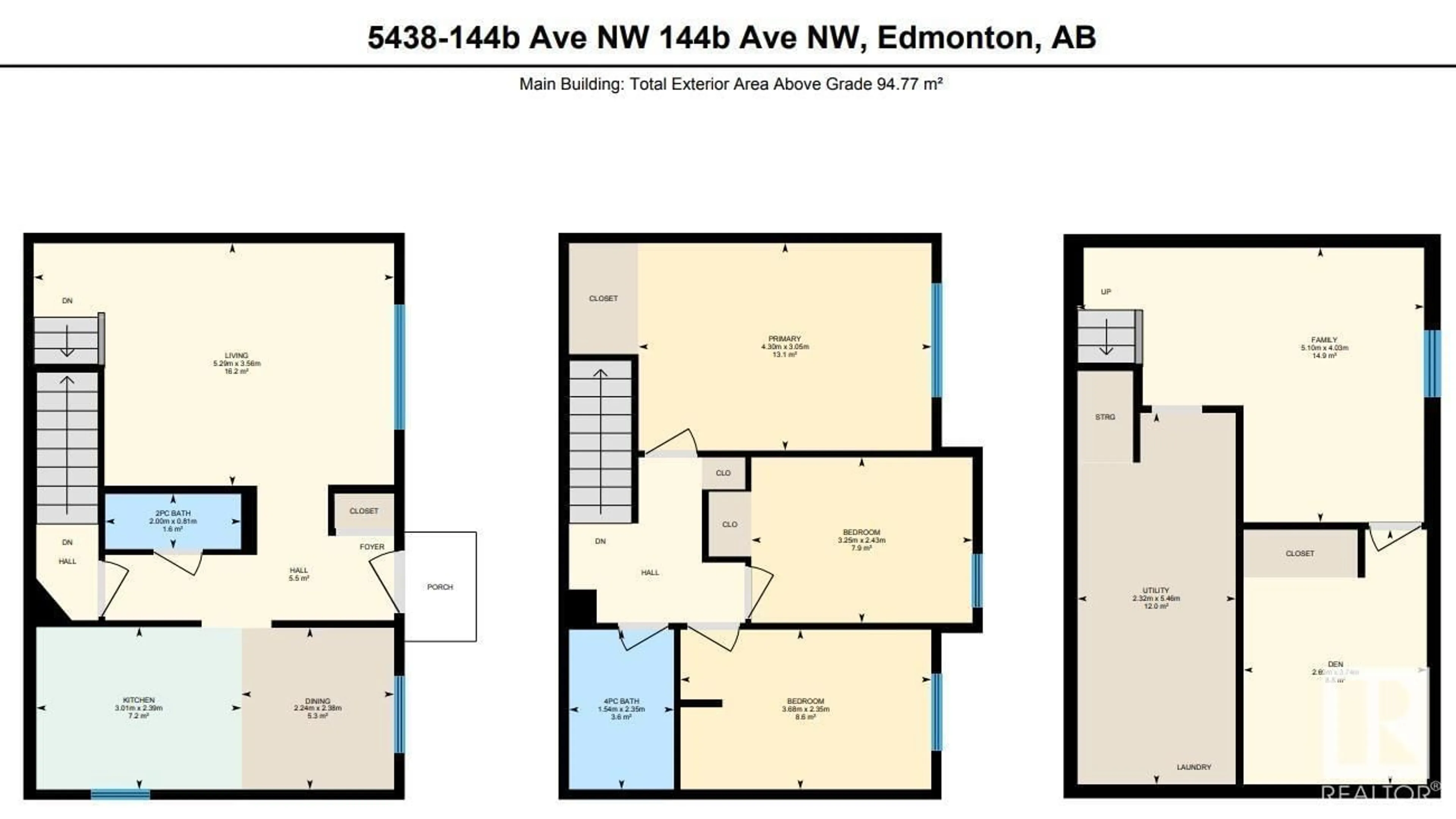 Floor plan for 5438 144B AV NW, Edmonton Alberta T5A3N5