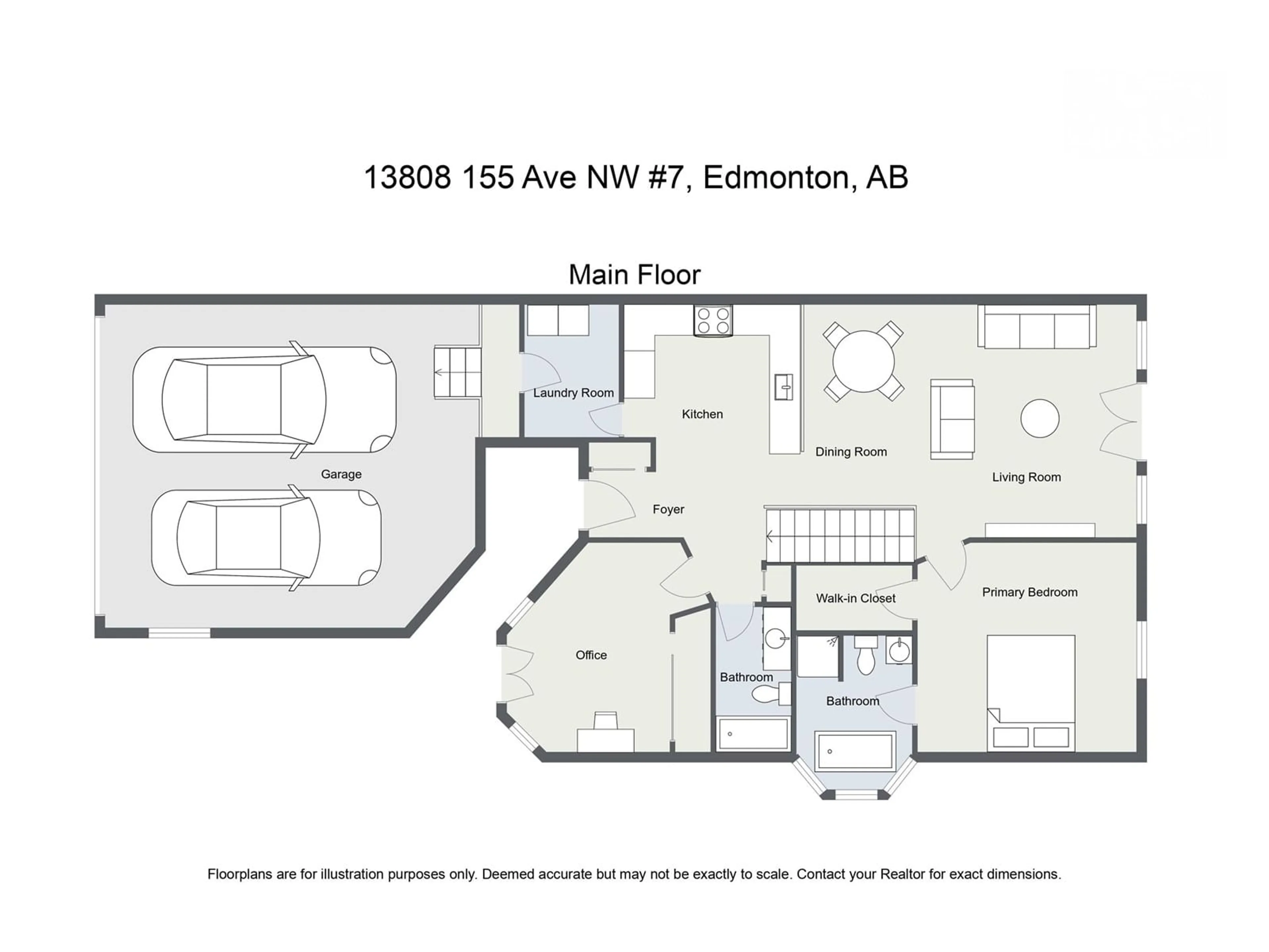 Floor plan for #7 13808 155 AV NW, Edmonton Alberta T6V1T8