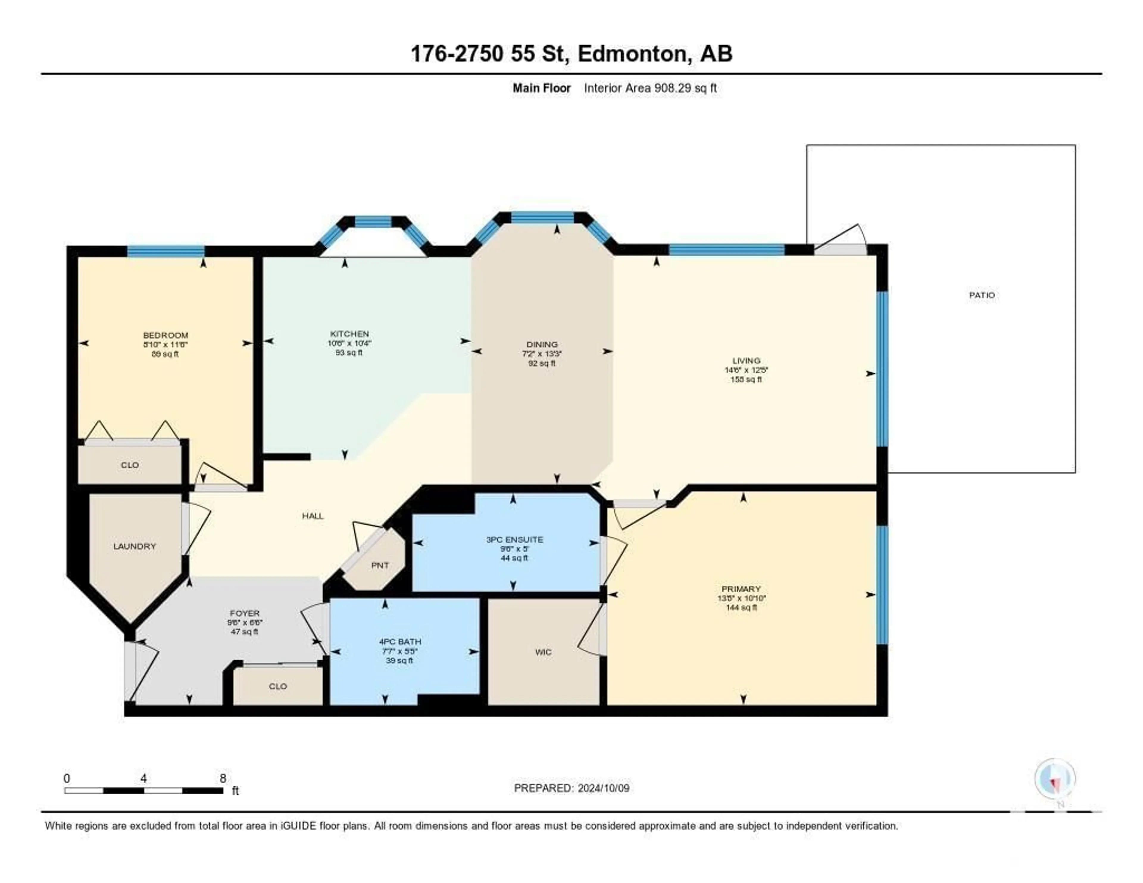 Floor plan for #176 2750 55 ST NW, Edmonton Alberta T6L7H5