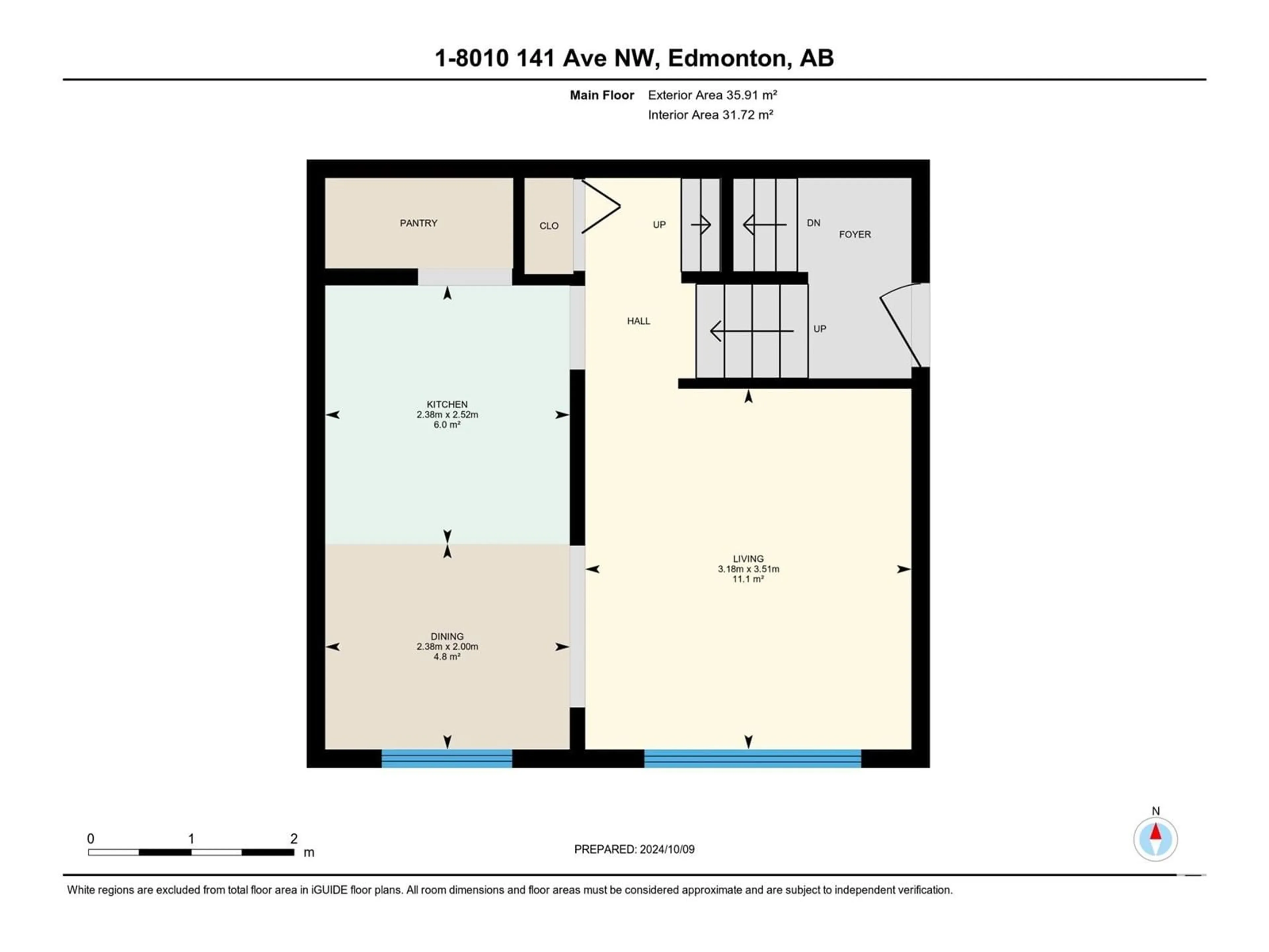 Floor plan for #1 8010 141 AV NW, Edmonton Alberta T5C2N9