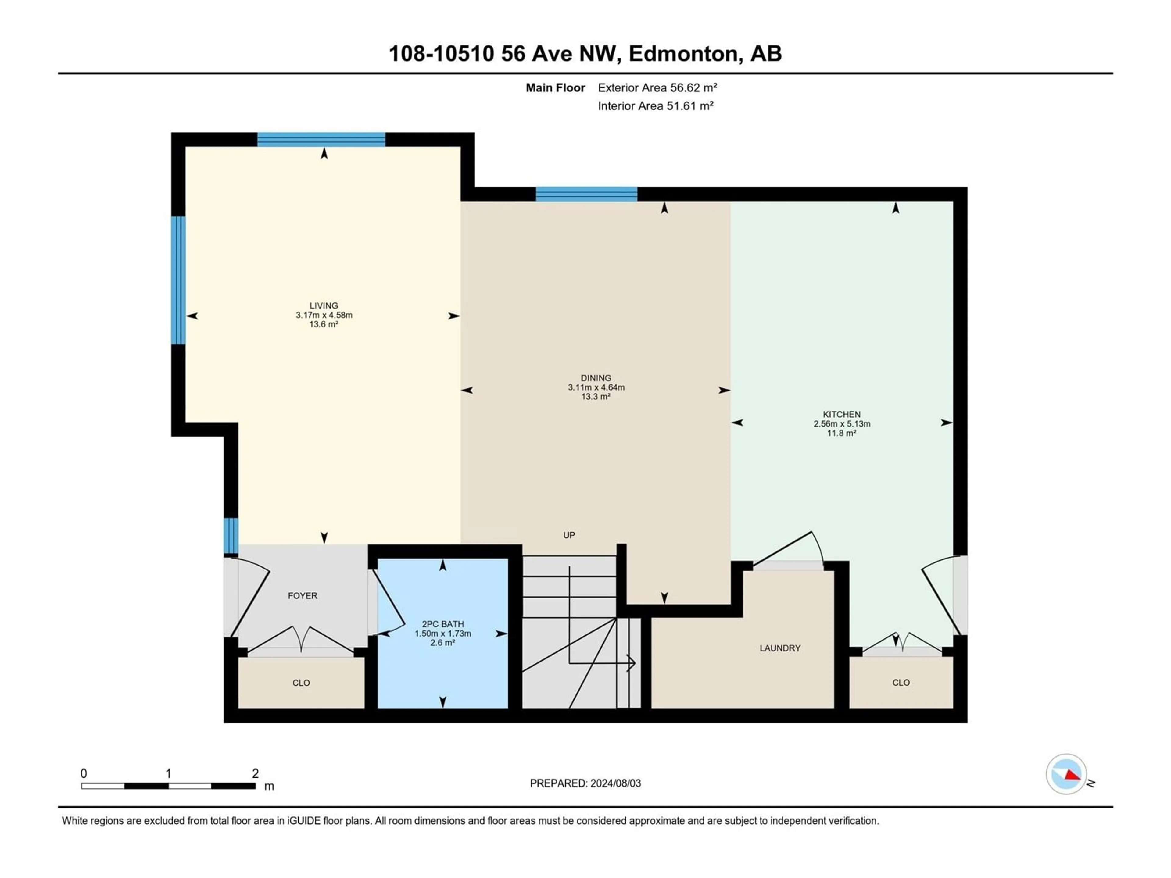 Floor plan for #108 10510 56 Ave NW, Edmonton Alberta T6H0X7