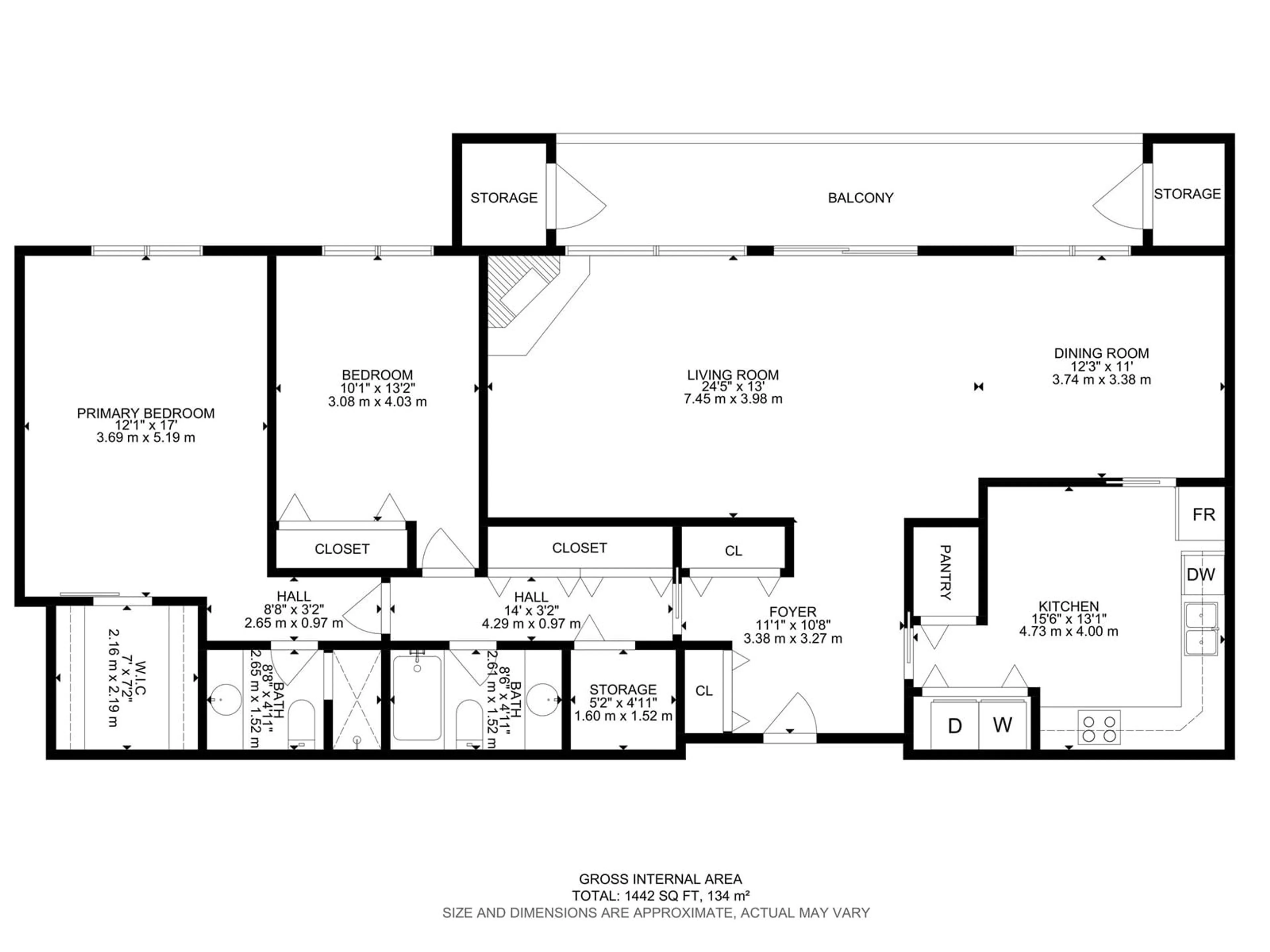 Floor plan for #407 14810 51 AV NW, Edmonton Alberta T6H5G5