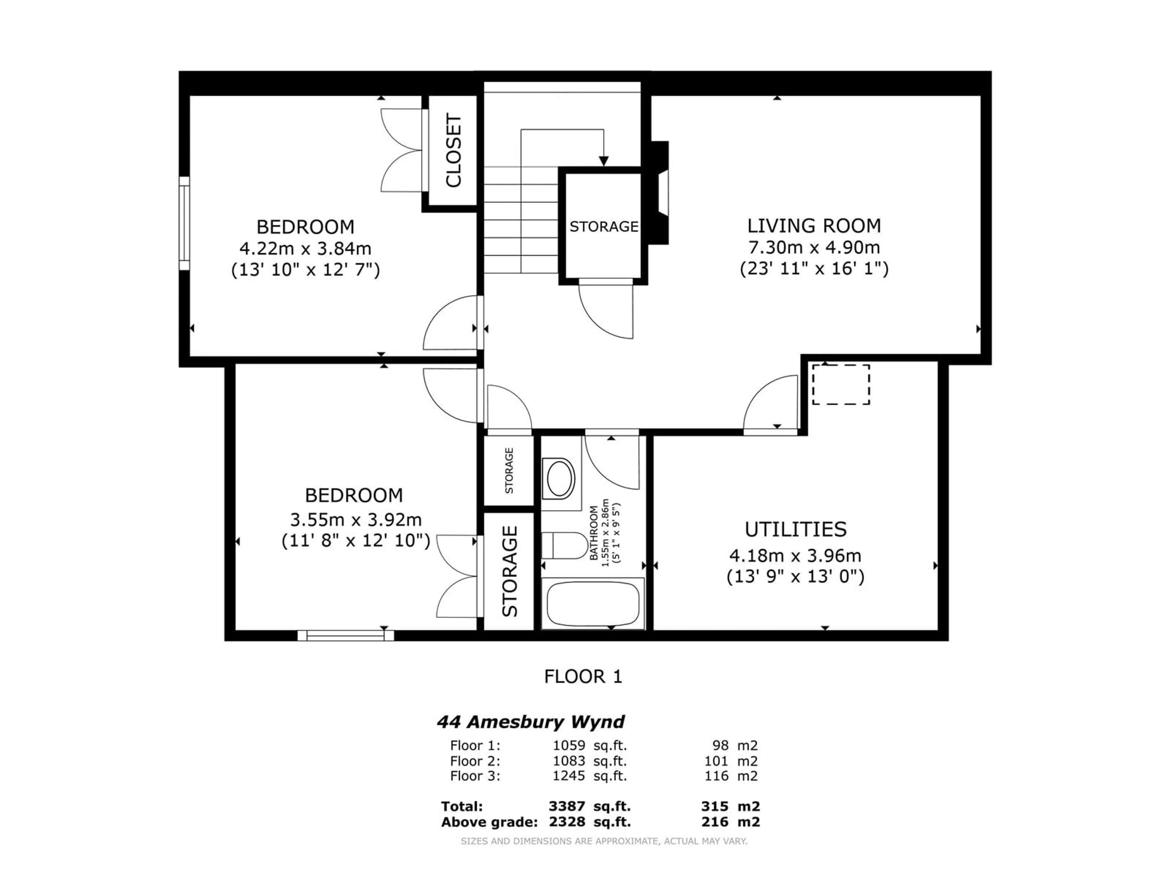 Floor plan for 44 AMESBURY WD, Sherwood Park Alberta T8B0C2