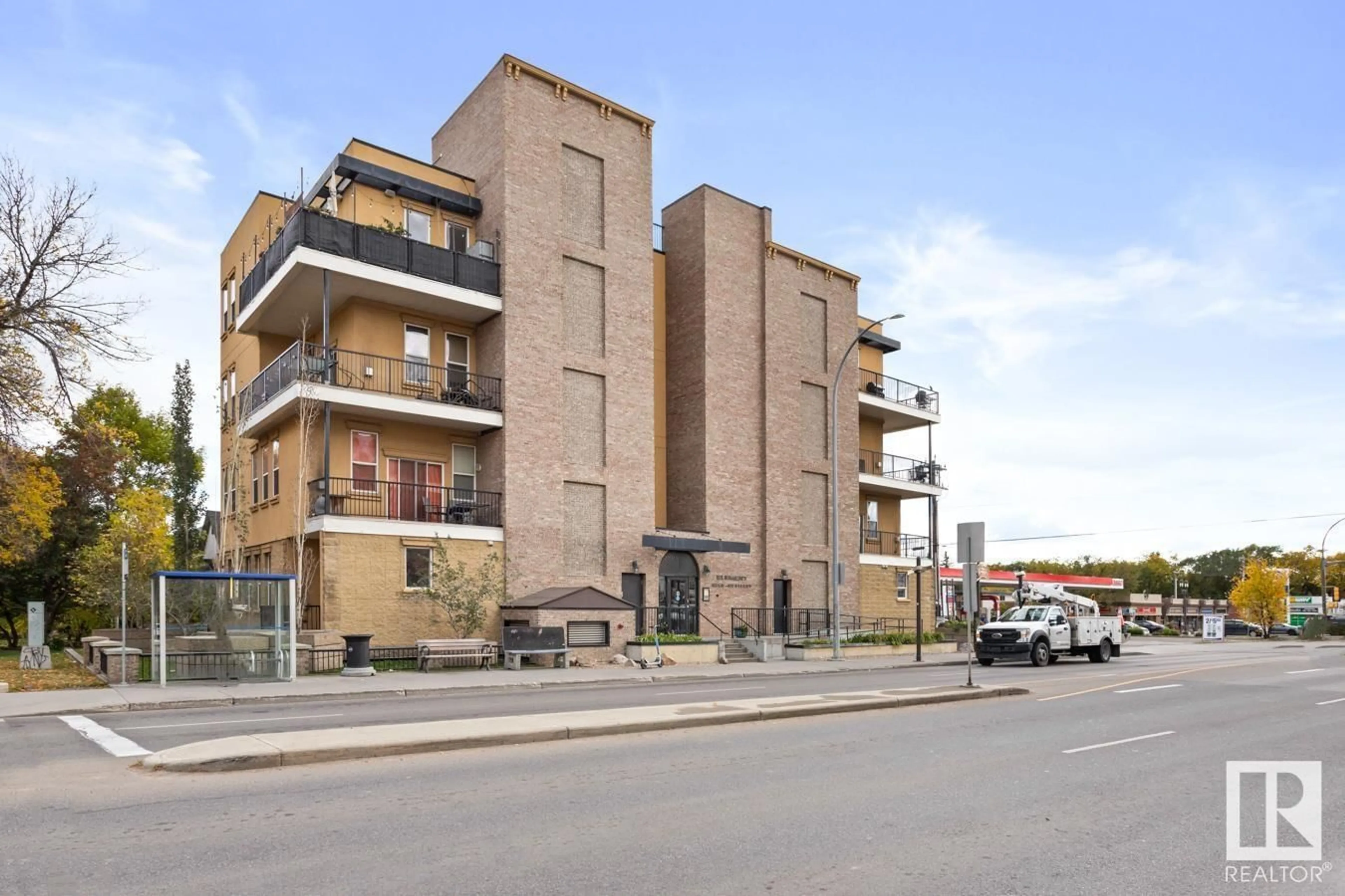 A pic from exterior of the house or condo, the street view for #204 8223 99 ST NW, Edmonton Alberta T6E3T1