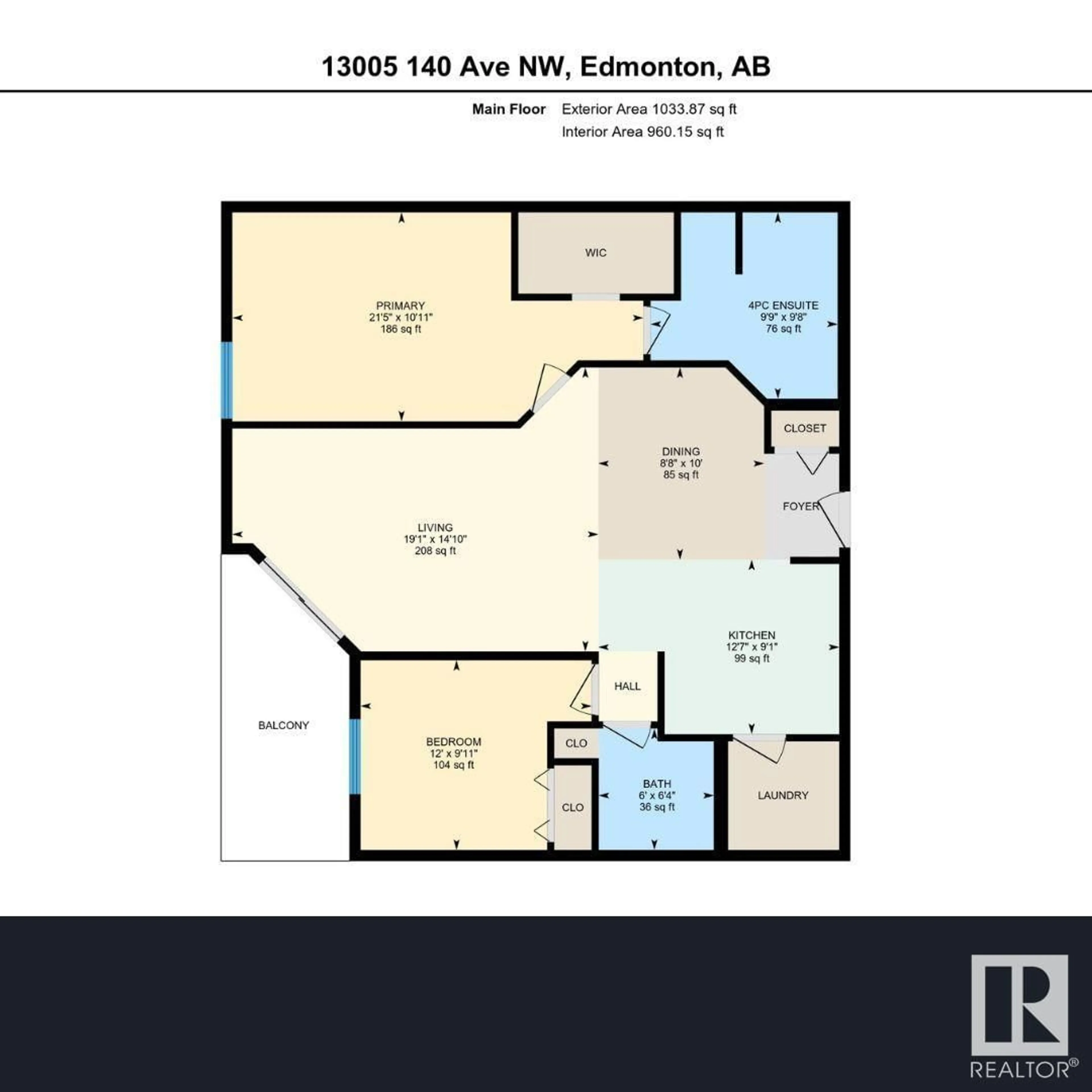 Floor plan for #214 13005 140 AV NW, Edmonton Alberta T6V1X1