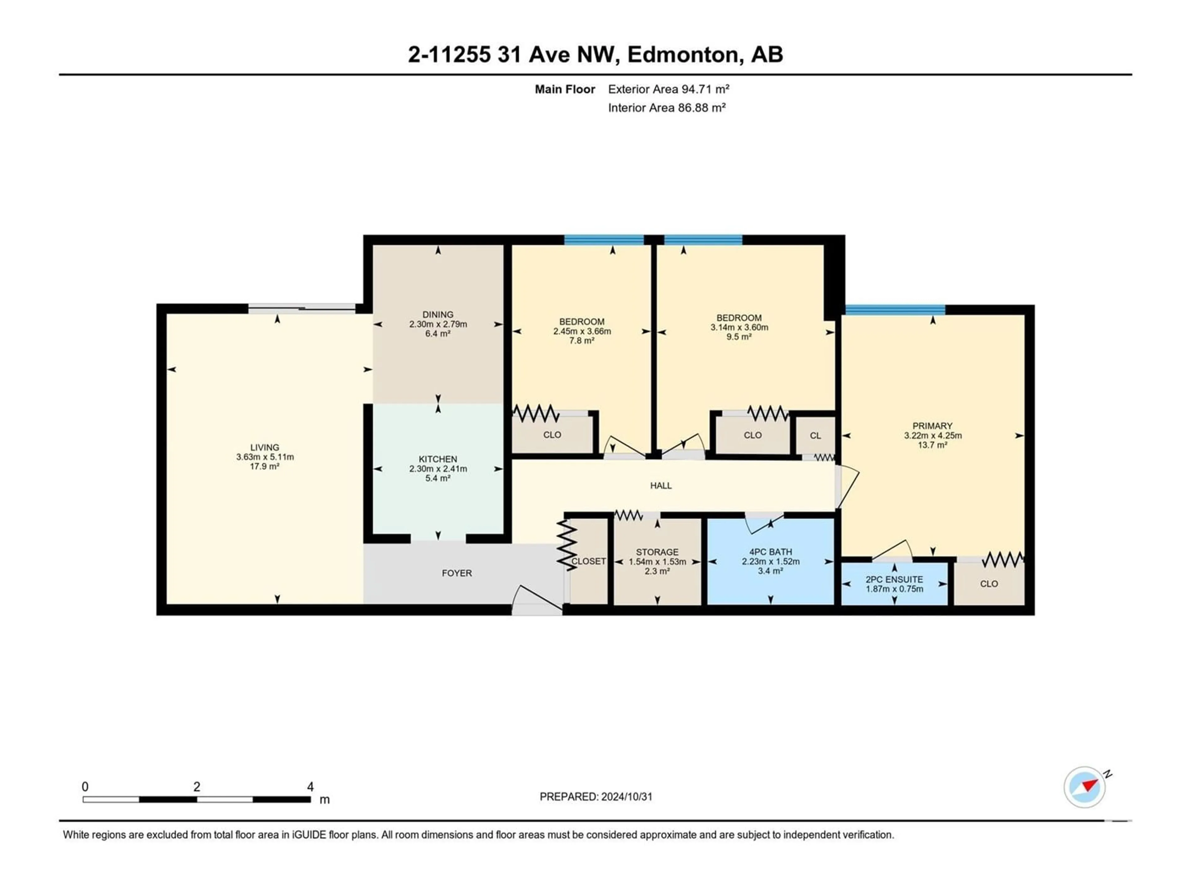 Floor plan for #2 11255 31 AV NW, Edmonton Alberta T6J3V6