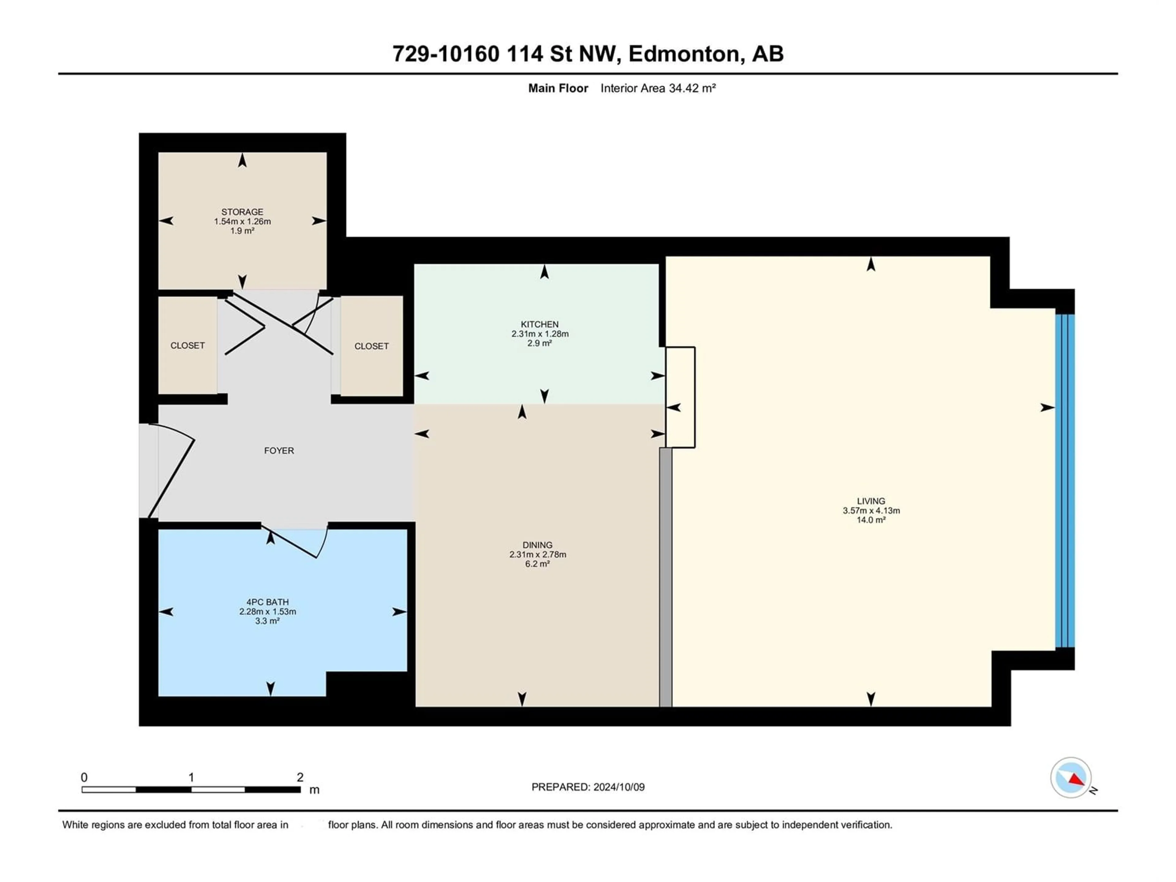 Floor plan for #729 10160 114 ST NW, Edmonton Alberta T5L2L2