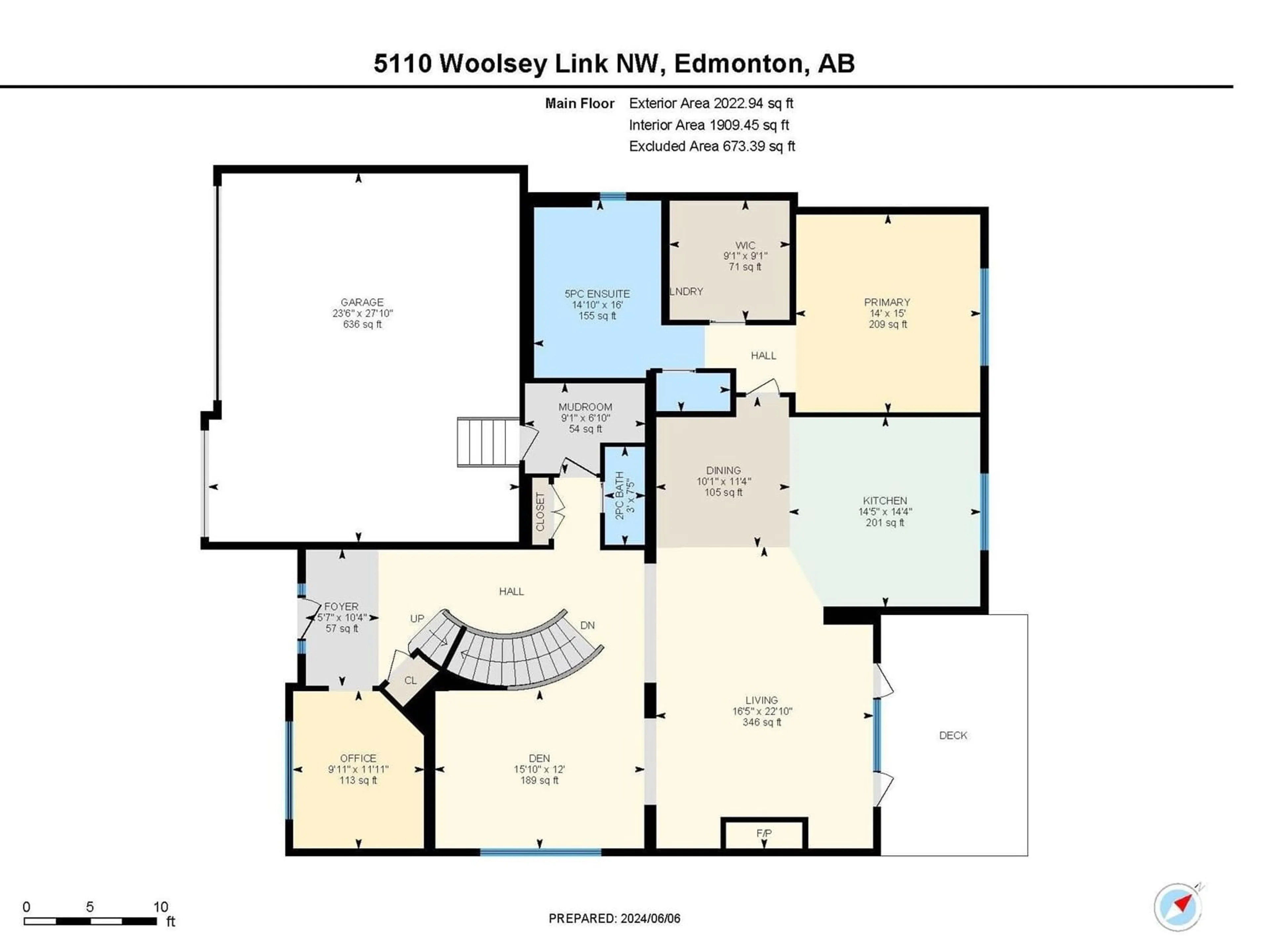 Floor plan for 5110 WOOLSEY LI NW, Edmonton Alberta T6W2C1