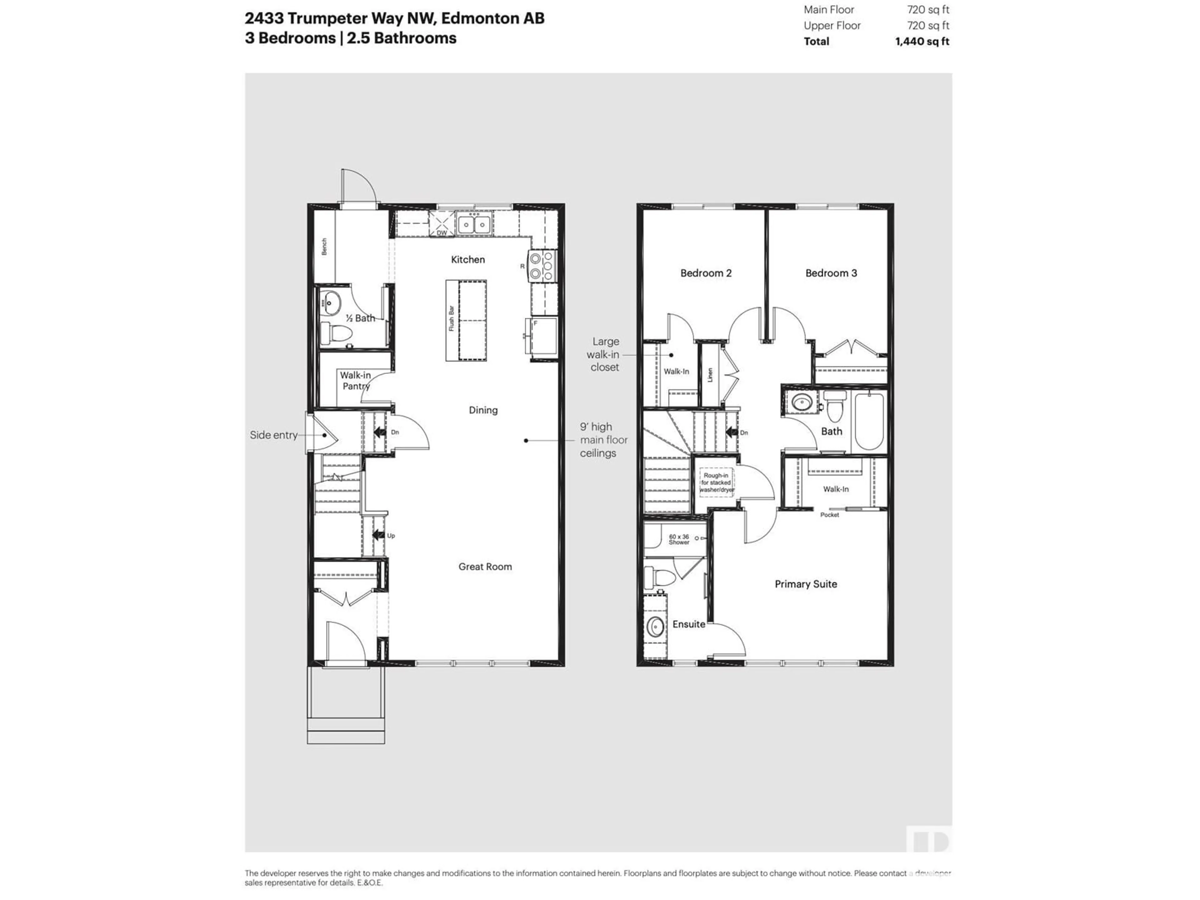 Floor plan for 2433 TRUMPETER WY NW, Edmonton Alberta T5S0S9