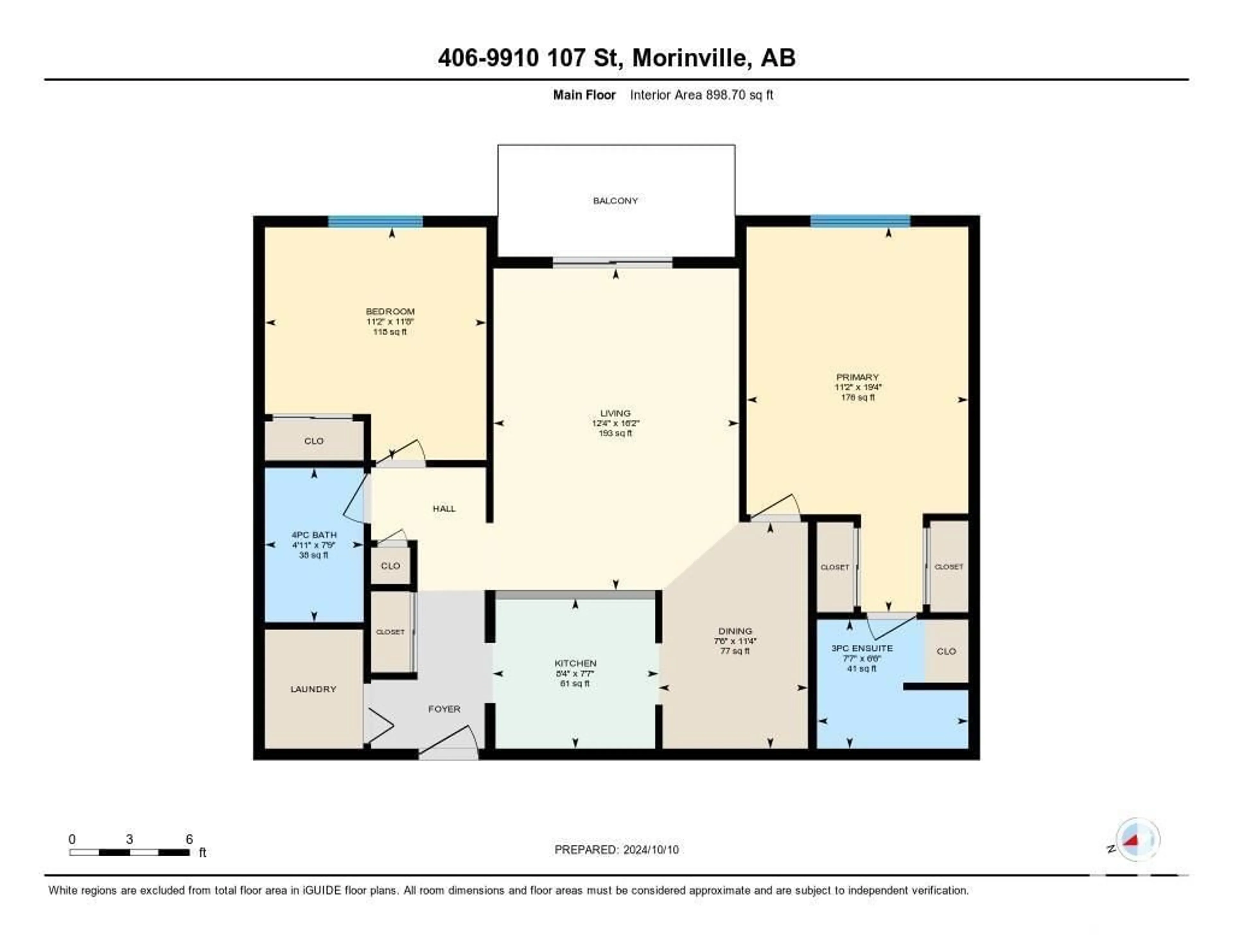 Floor plan for #406 9910 107 ST, Morinville Alberta T8R0A3