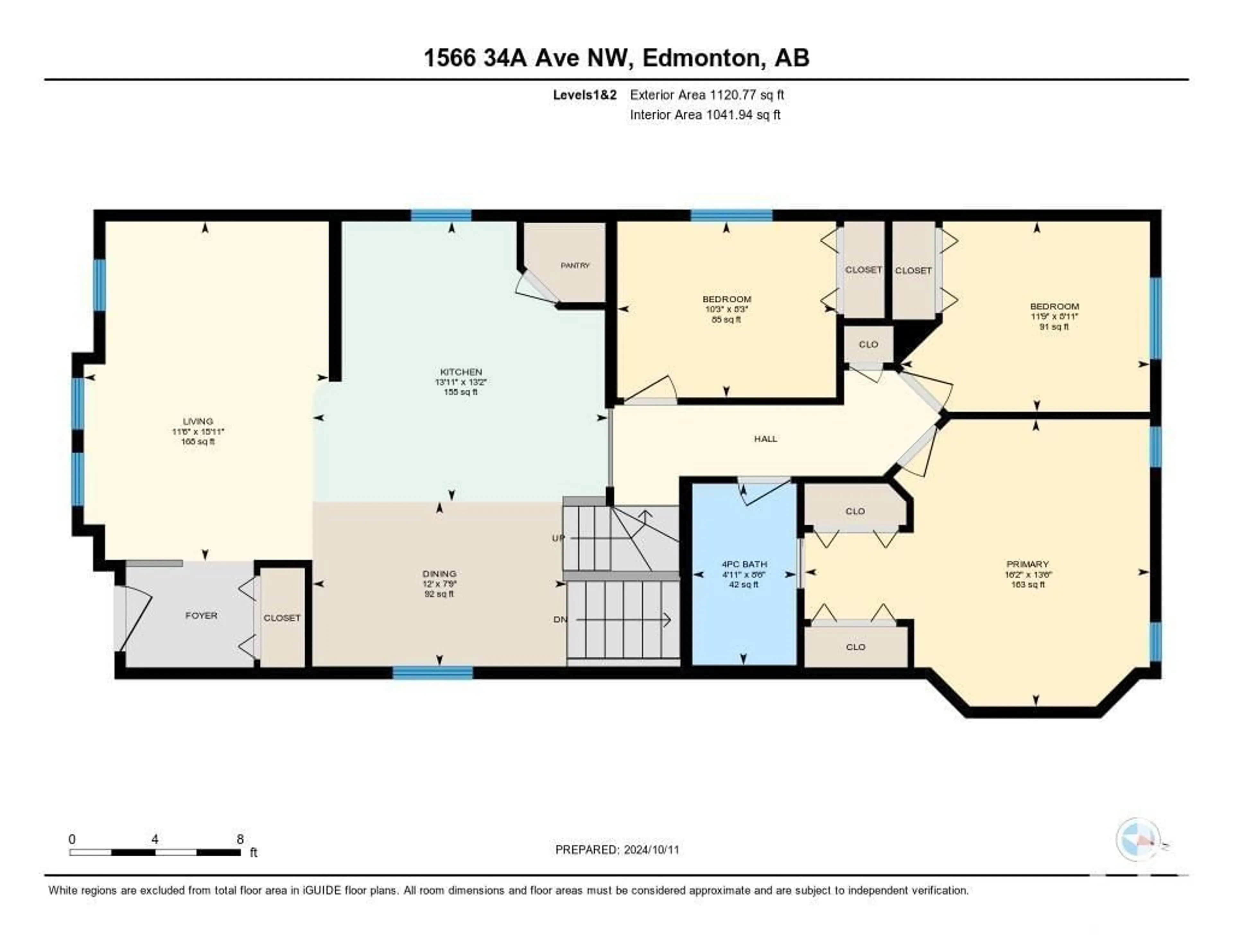 Floor plan for 1566 34A AV NW, Edmonton Alberta T6T0N1