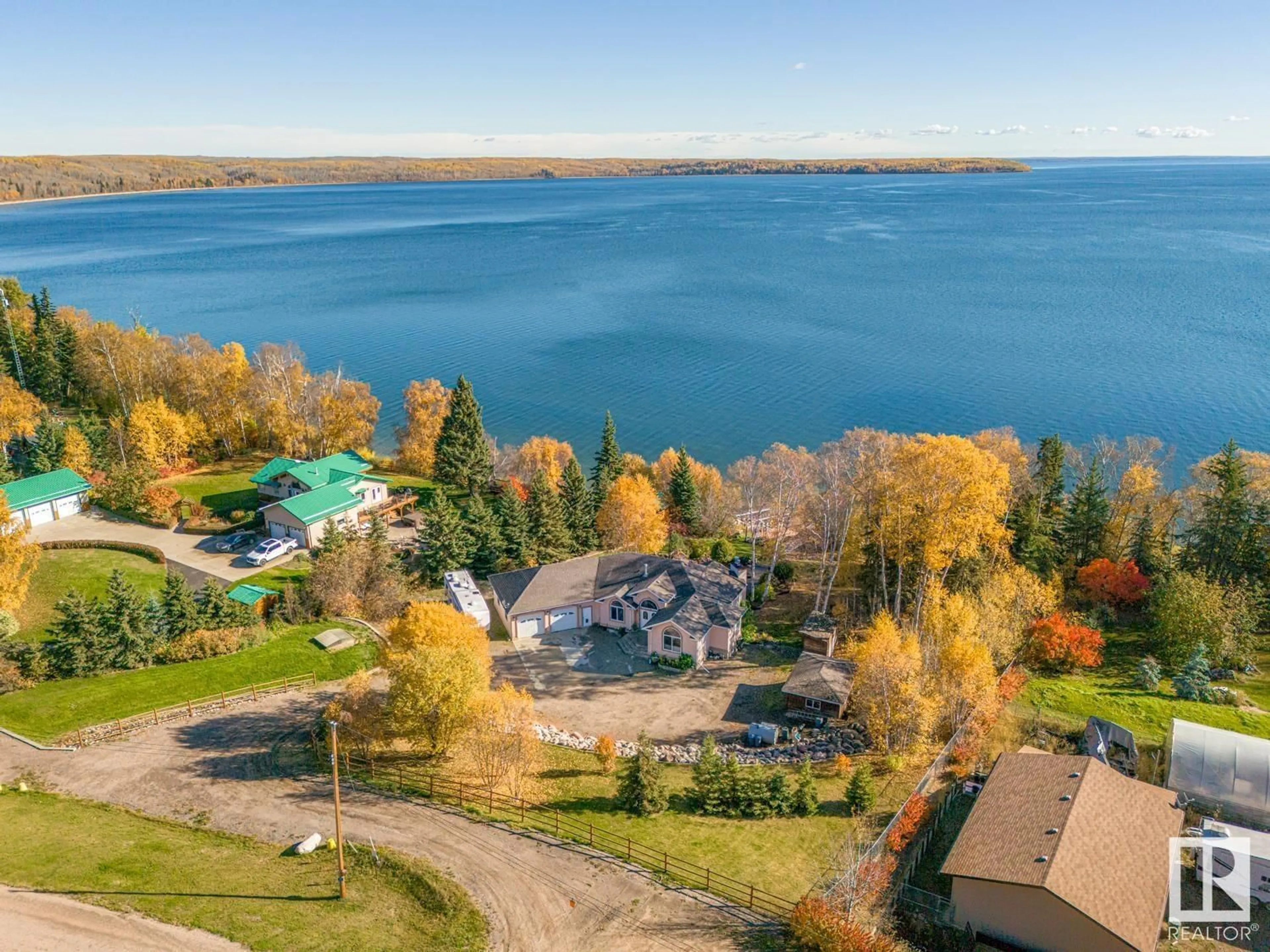 A pic from outside/outdoor area/front of a property/back of a property/a pic from drone, water/lake/river/ocean view for 65311 - 33 RR 420, Rural Bonnyville M.D. Alberta T9M0P2