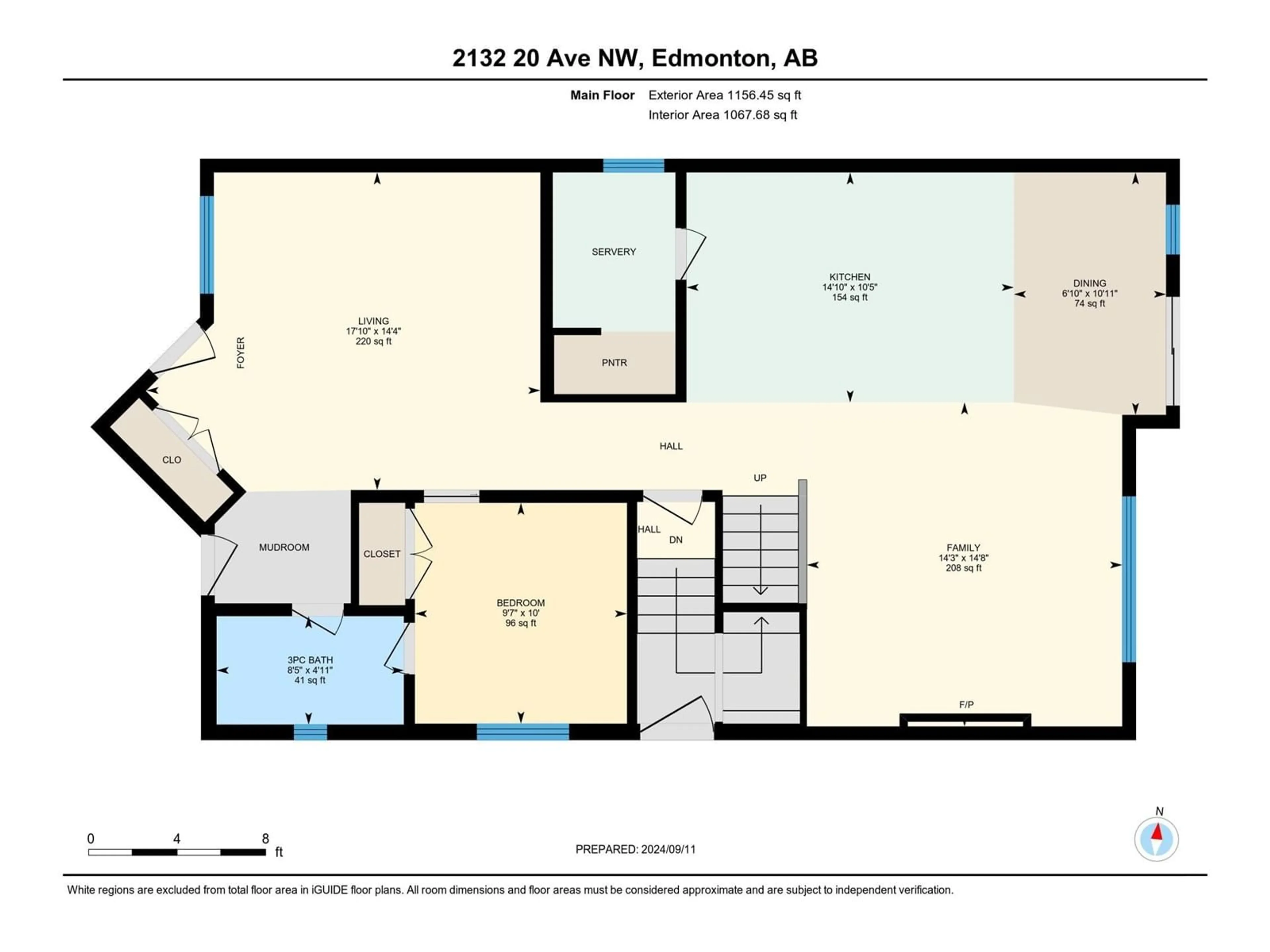 Floor plan for 2132 20 AV NW, Edmonton Alberta T6T2L2