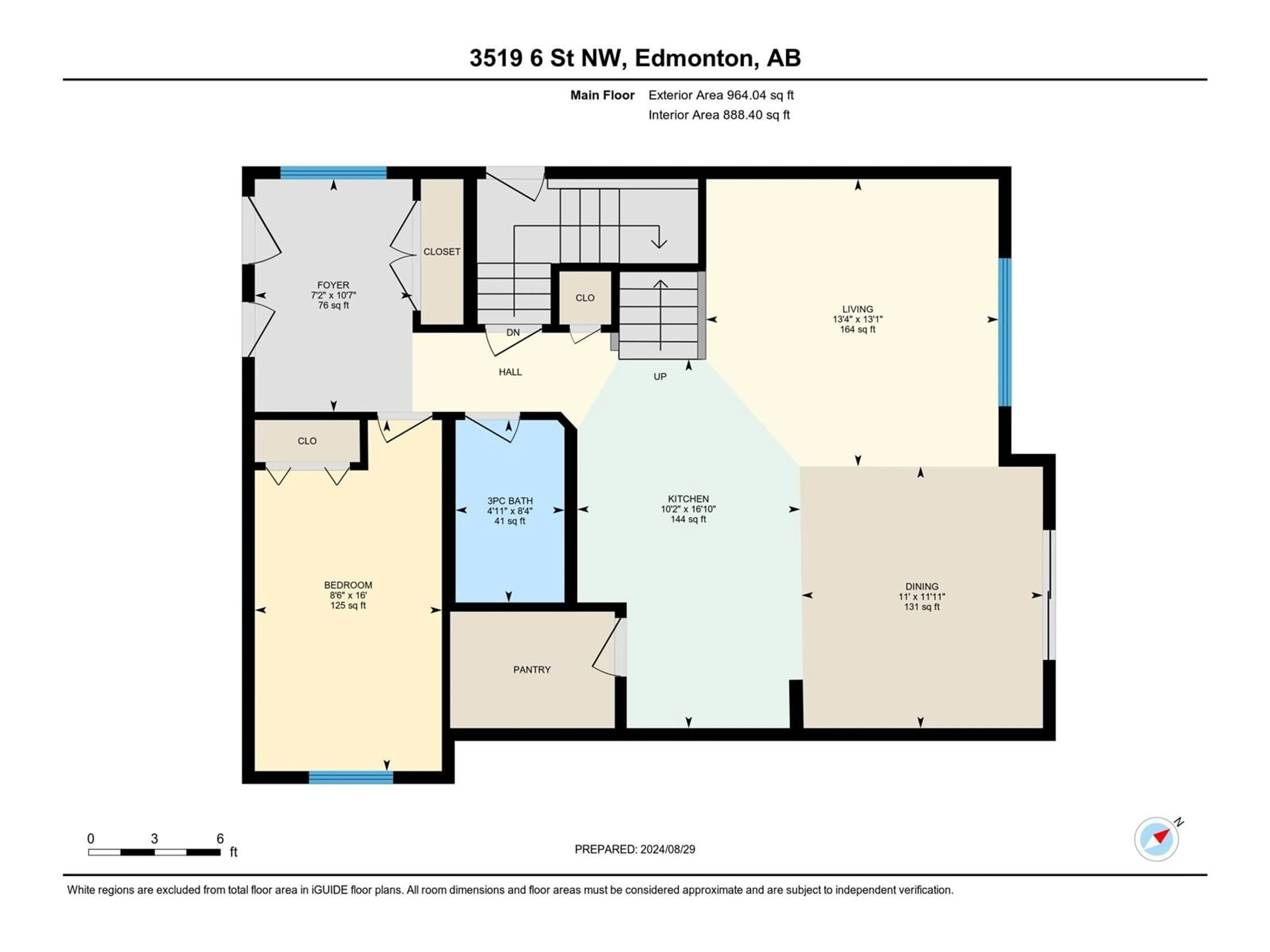 Floor plan for 3519 6 ST NW, Edmonton Alberta T6T2L5