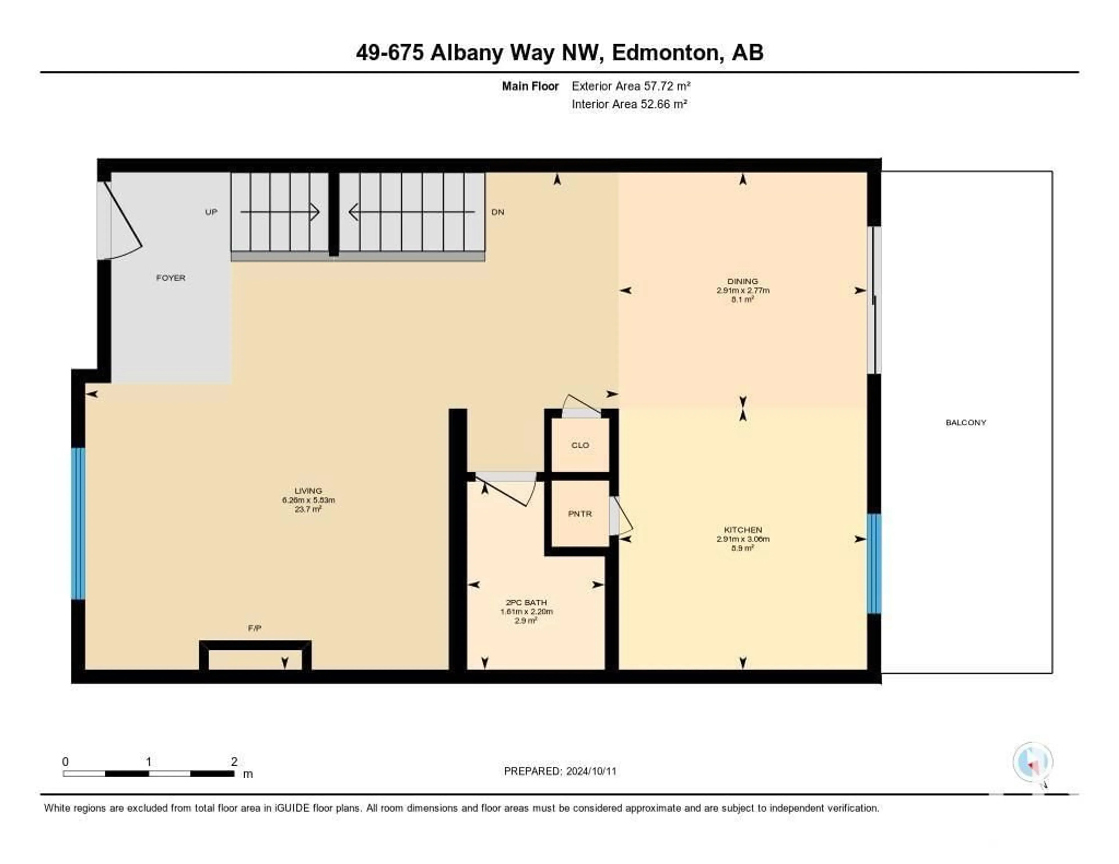 Floor plan for #49 675 ALBANY WY NW, Edmonton Alberta T6V0H1