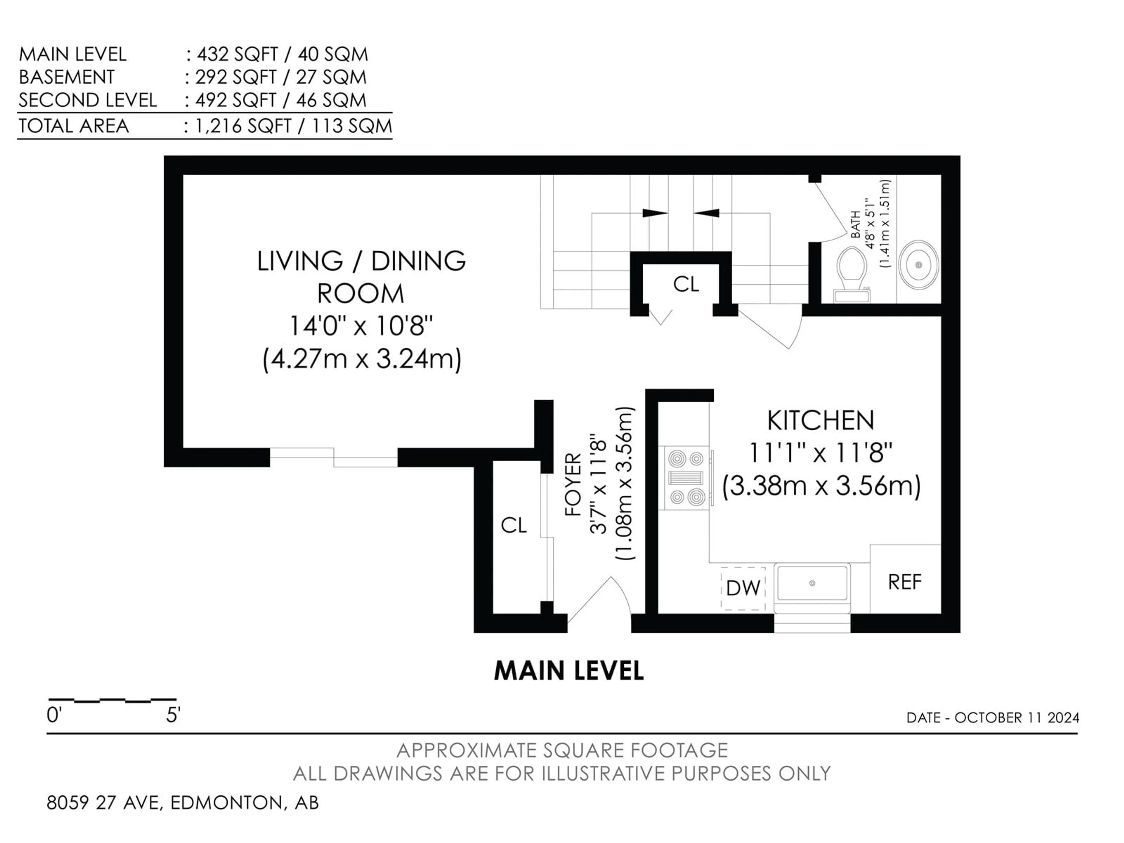 Floor plan for 8059 27 ave NW, Edmonton Alberta T6K3C9