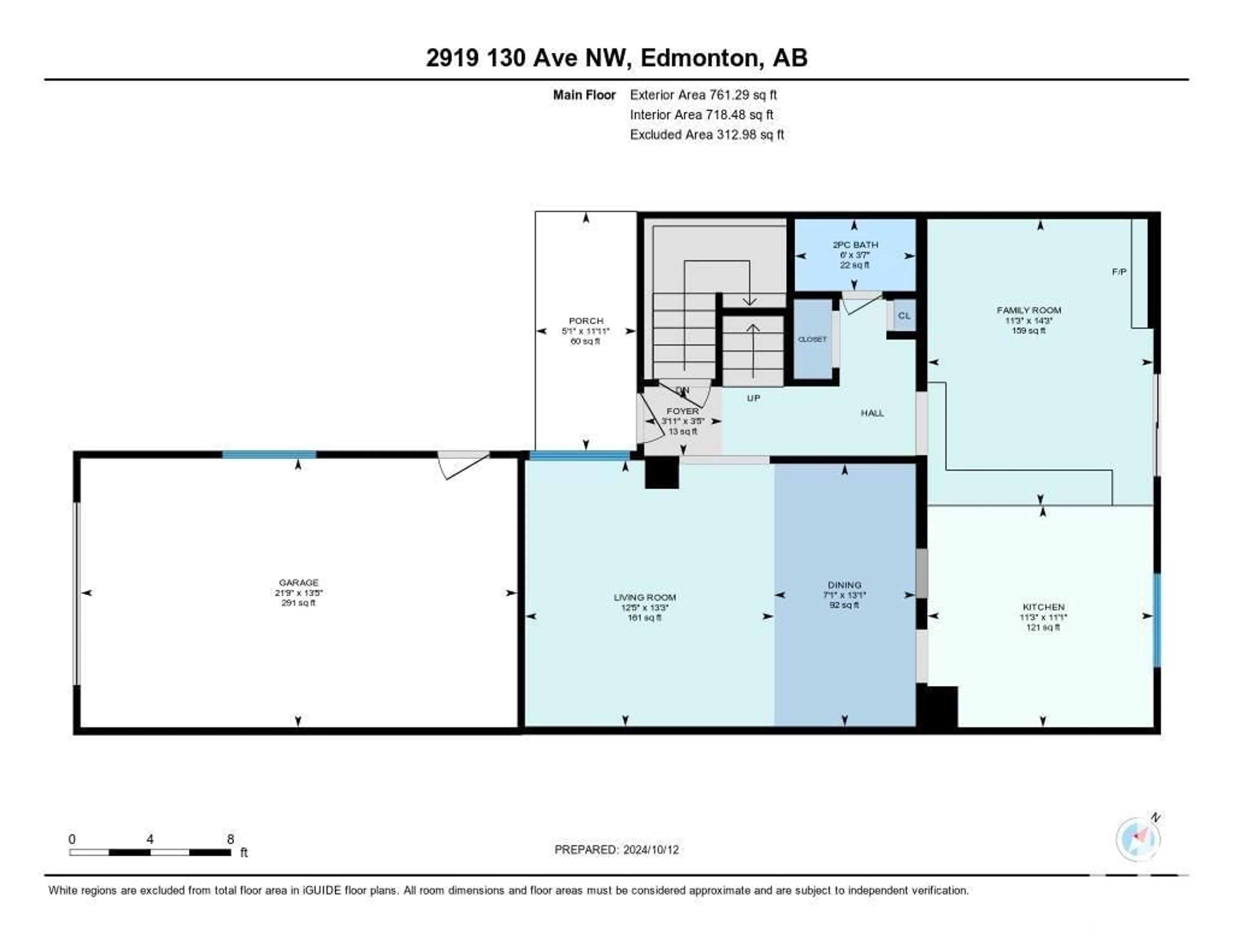 Floor plan for 2919 130 AV NW, Edmonton Alberta T5A3M1