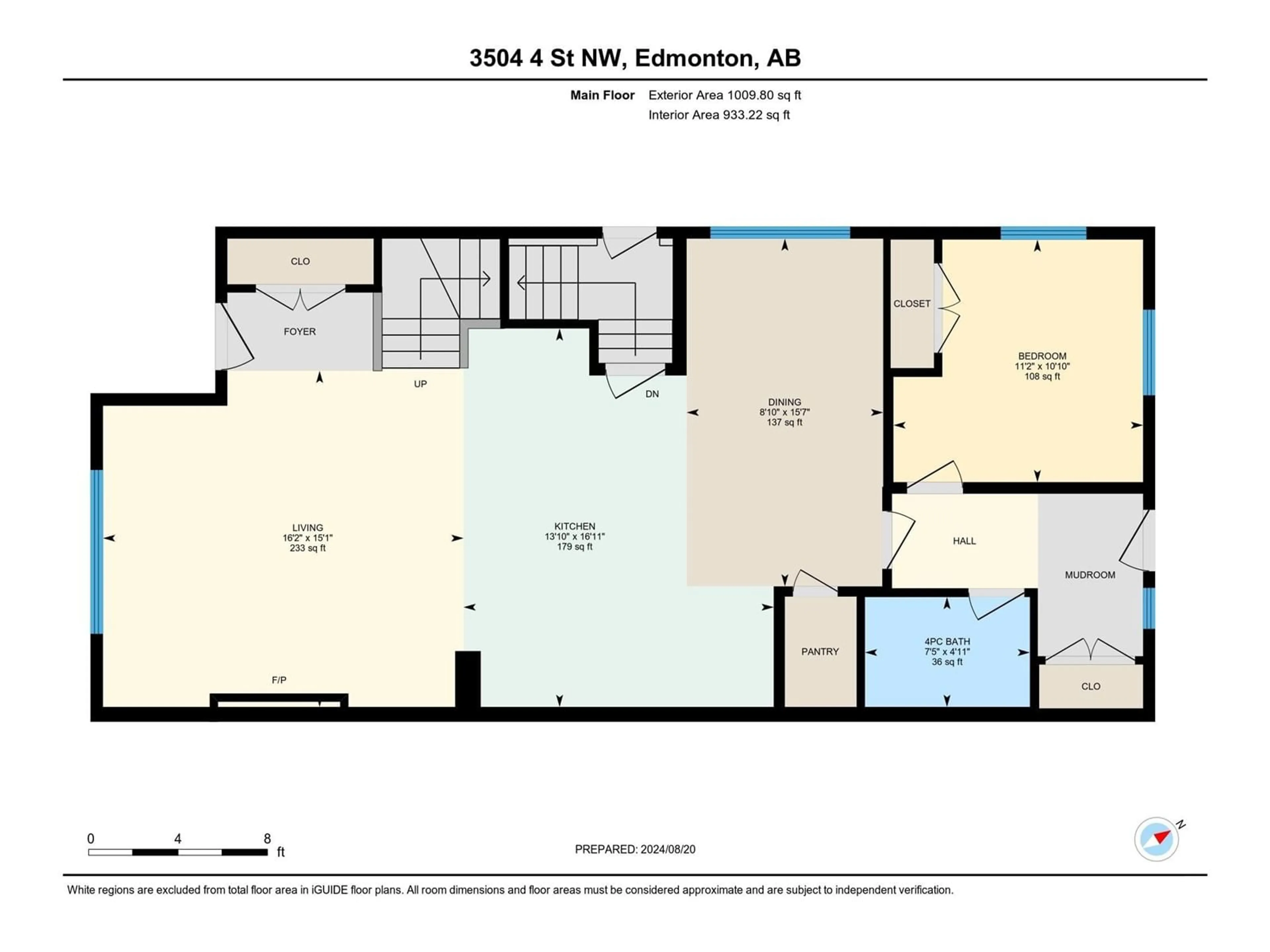 Floor plan for 3504 4 ST NW, Edmonton Alberta T6T2P8