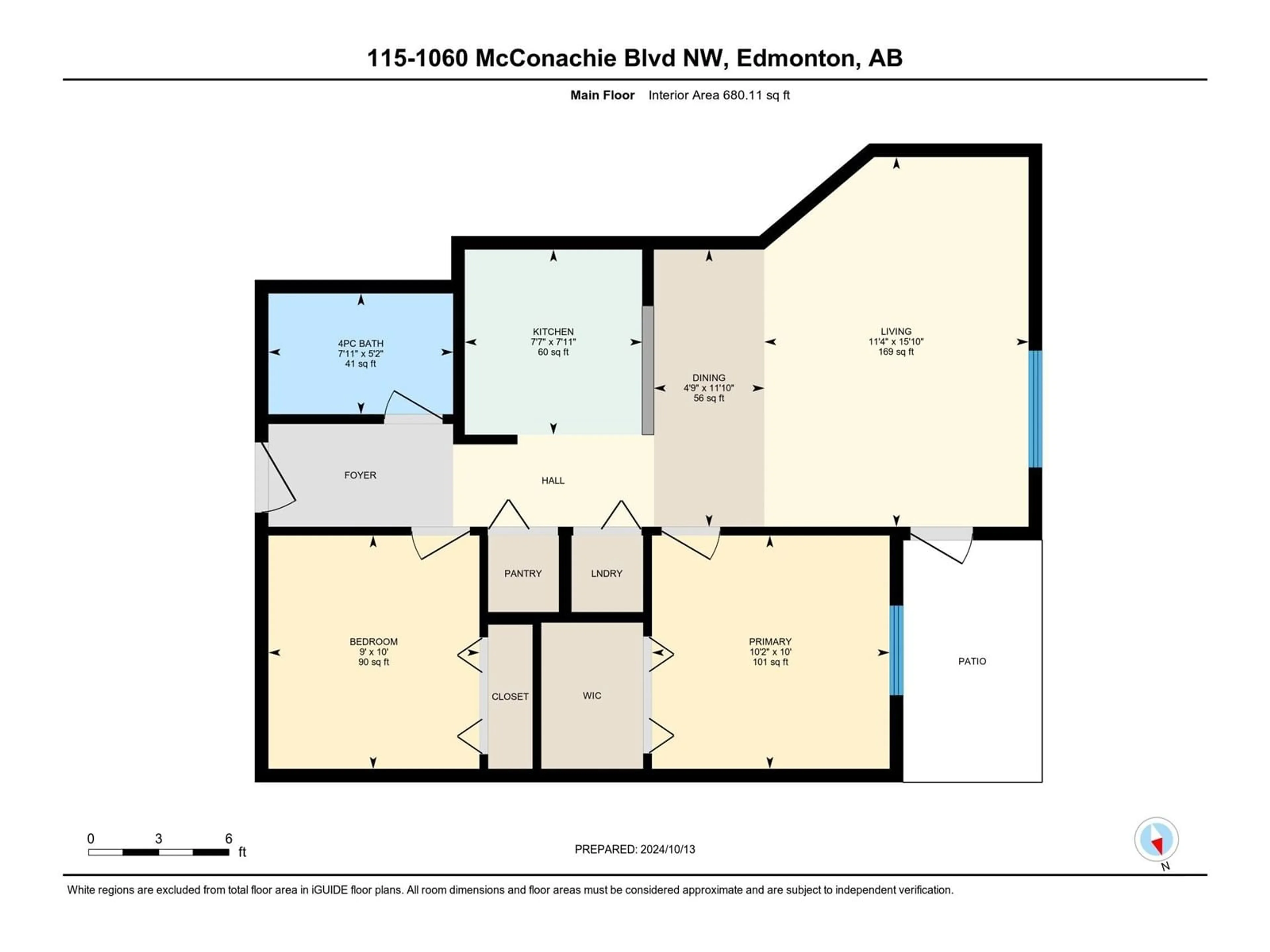 Floor plan for #115 1060 MCCONACHIE BV NW, Edmonton Alberta T5Y0W9