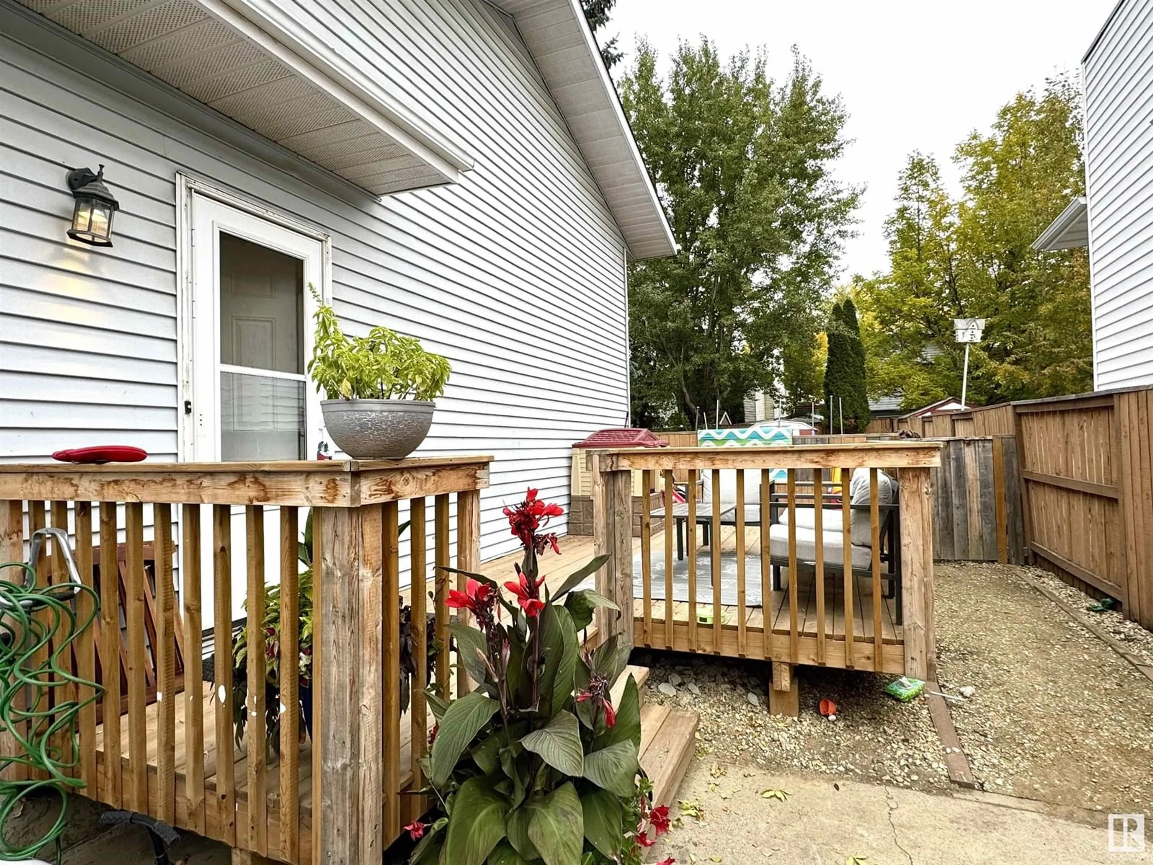 Patio, the fenced backyard for 77 DAYTON CR, St. Albert Alberta T8N4X8