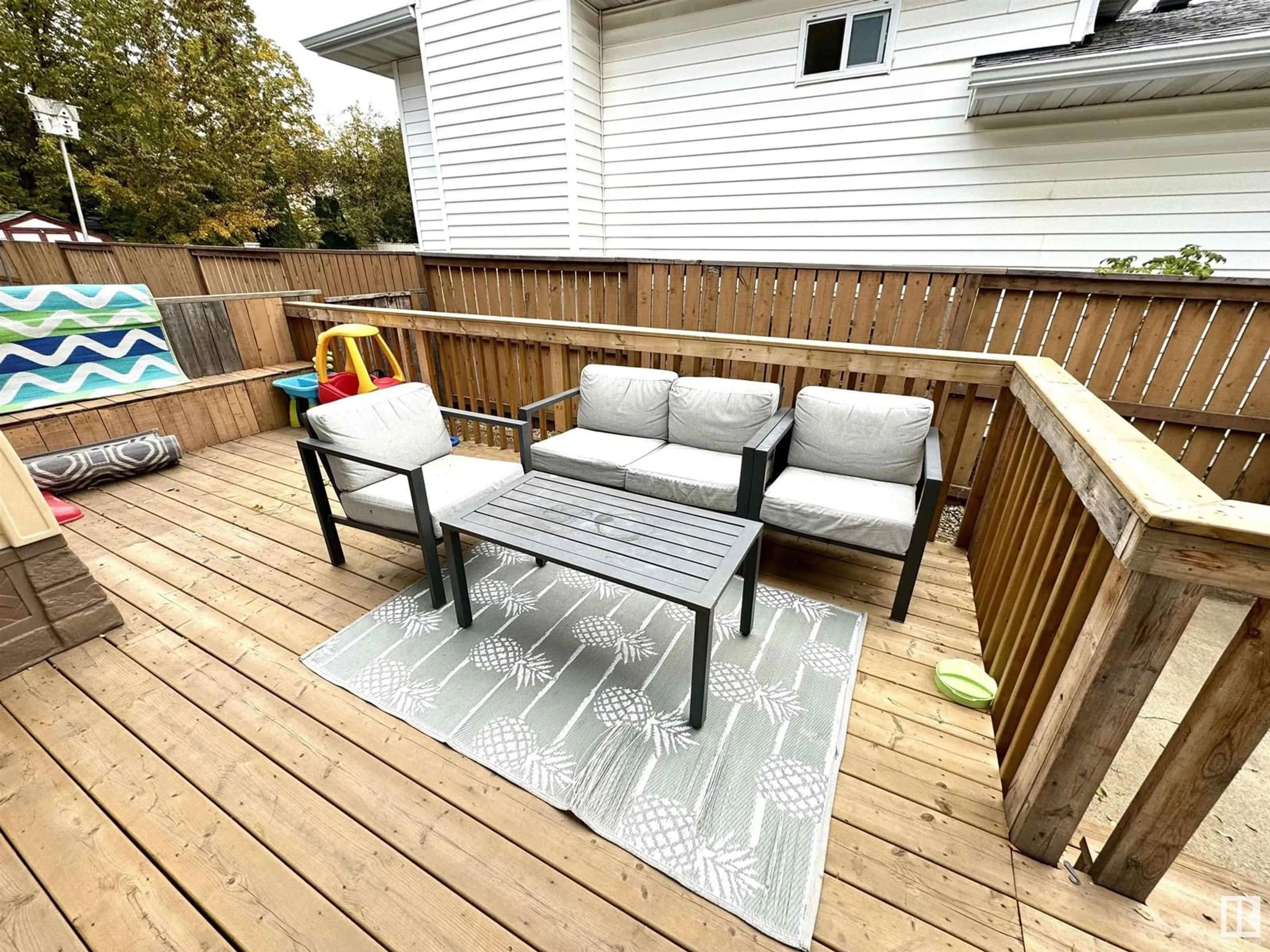 Patio, the fenced backyard for 77 DAYTON CR, St. Albert Alberta T8N4X8