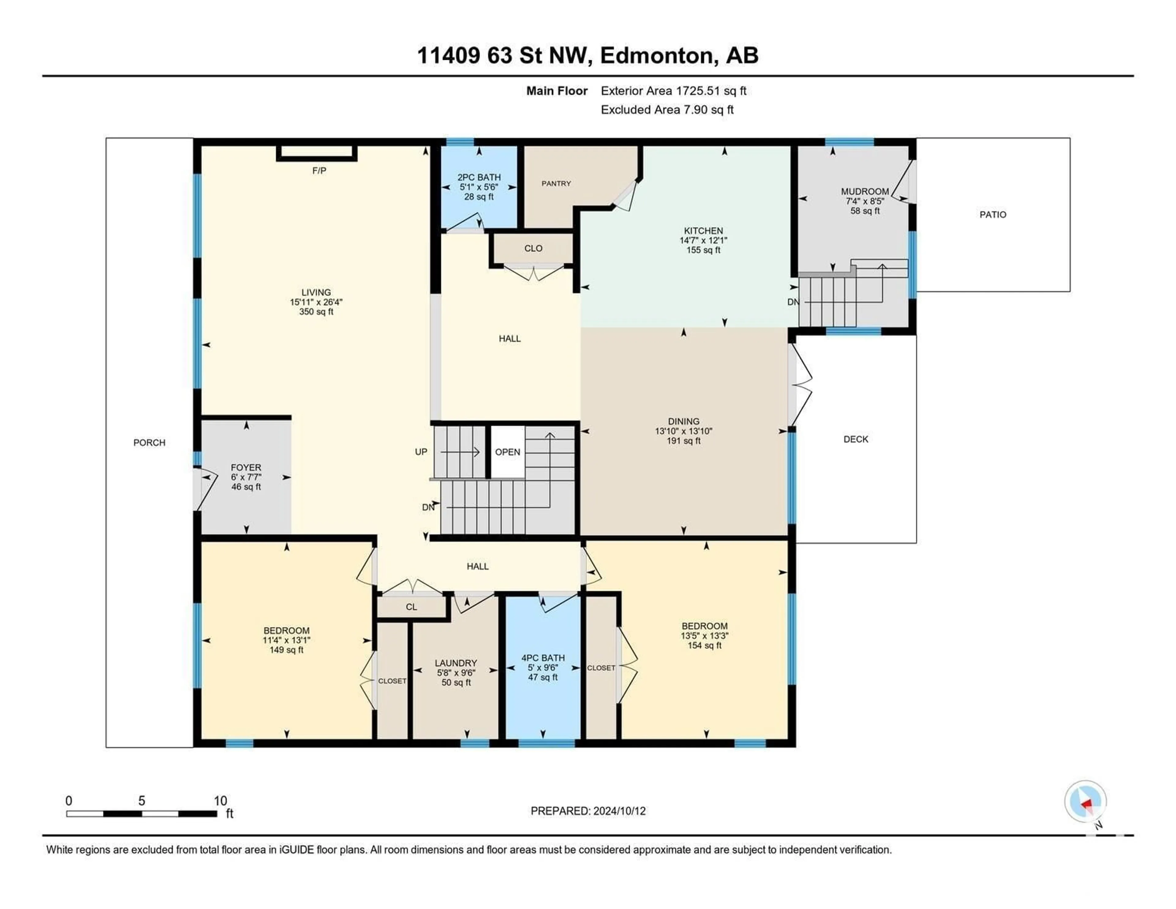 Floor plan for 11409 63 ST NW NW, Edmonton Alberta T5W4G1