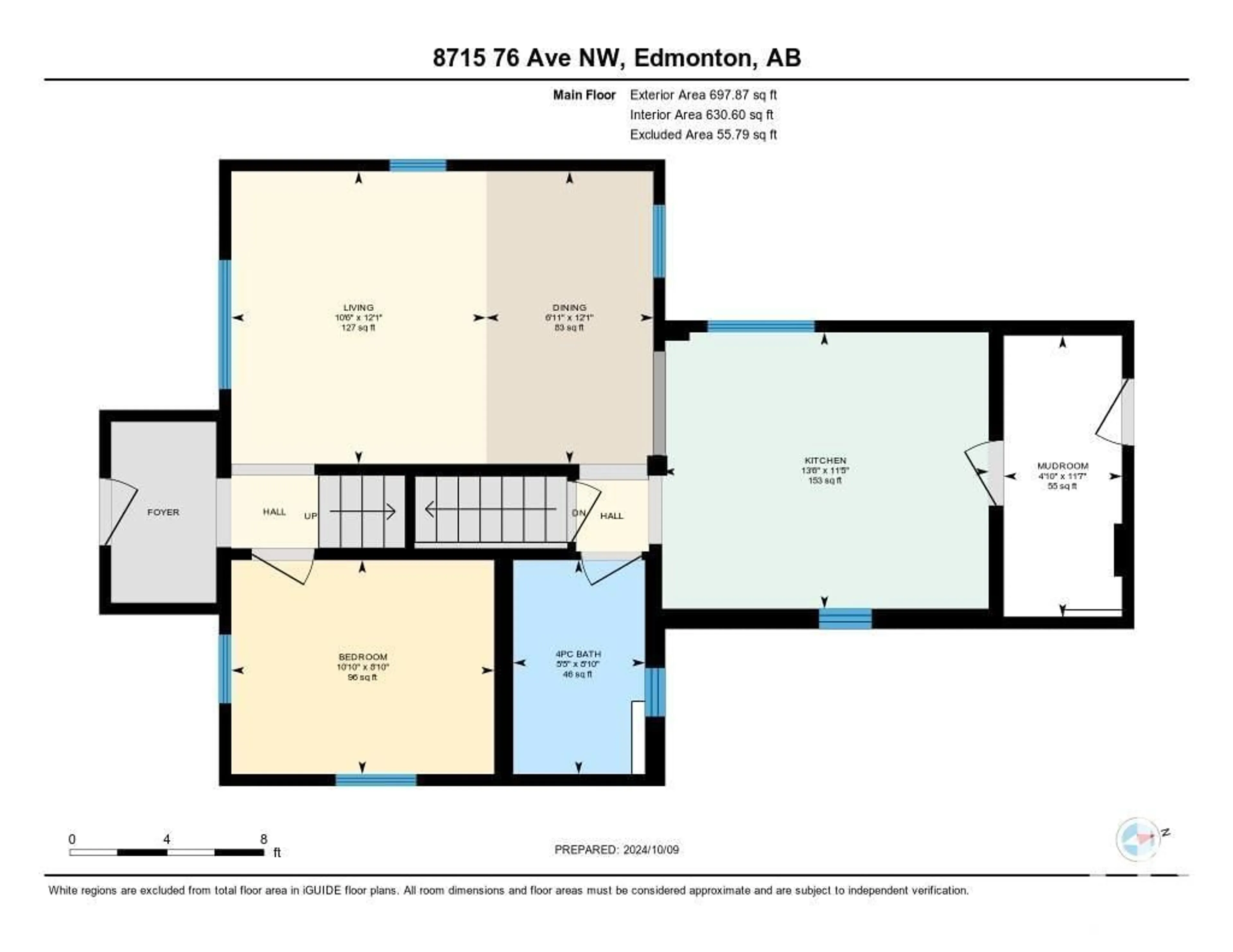 Floor plan for 8715 76 AV NW, Edmonton Alberta T6C0J4