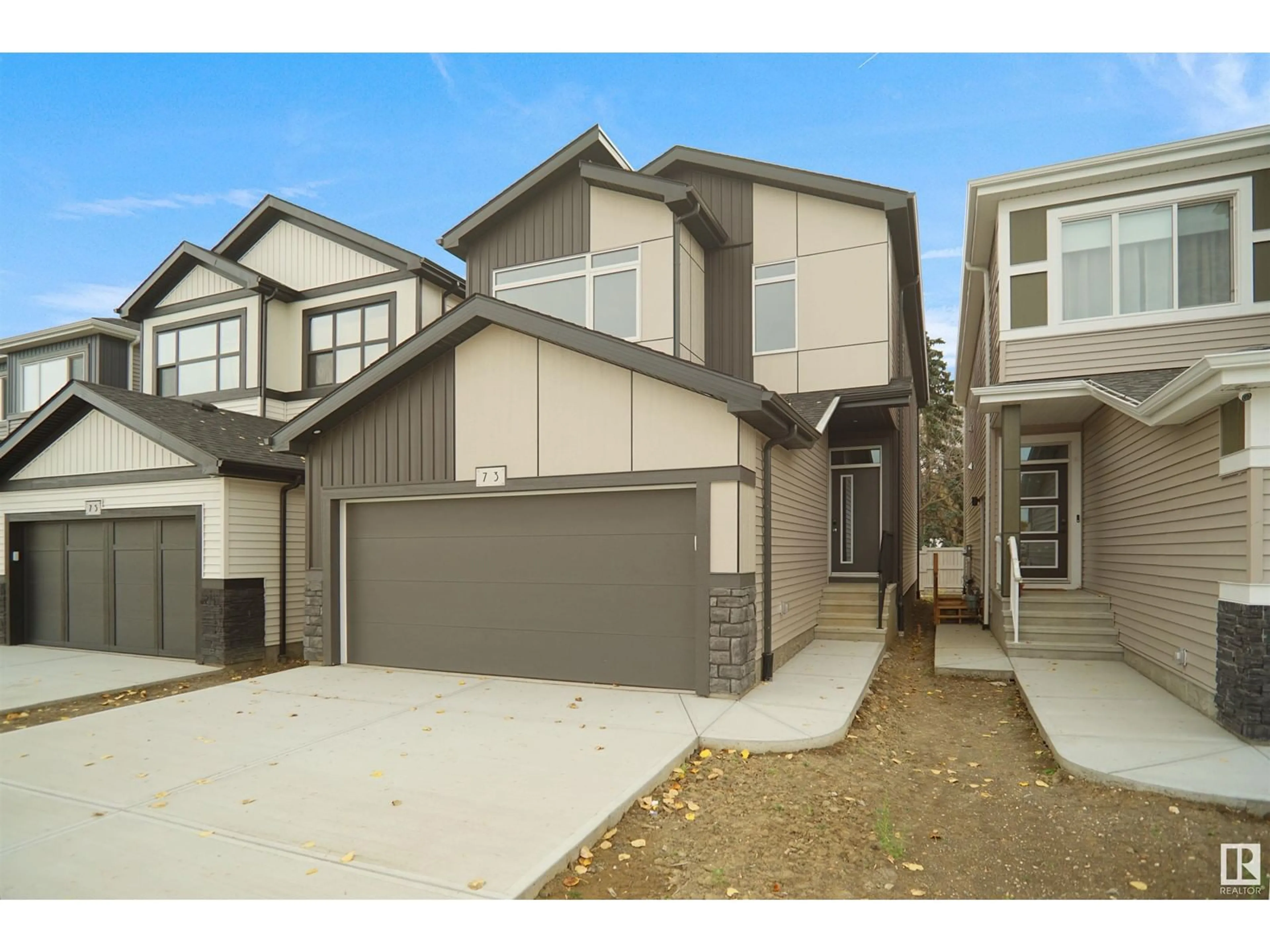 Frontside or backside of a home, the fenced backyard for 73 ELSINORE PL NW, Edmonton Alberta T5X0M6