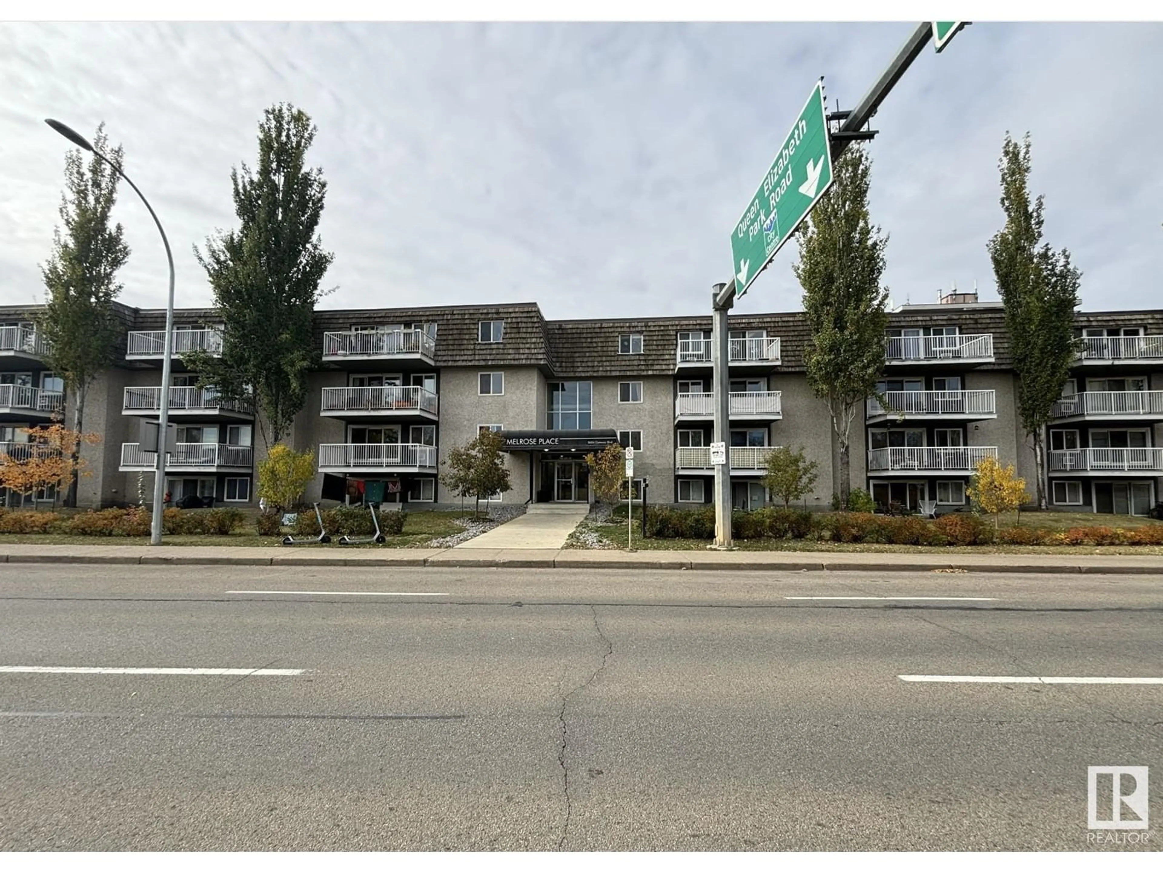 A pic from exterior of the house or condo, the street view for #402 8604 GATEWAY BV NW, Edmonton Alberta T6E4B6