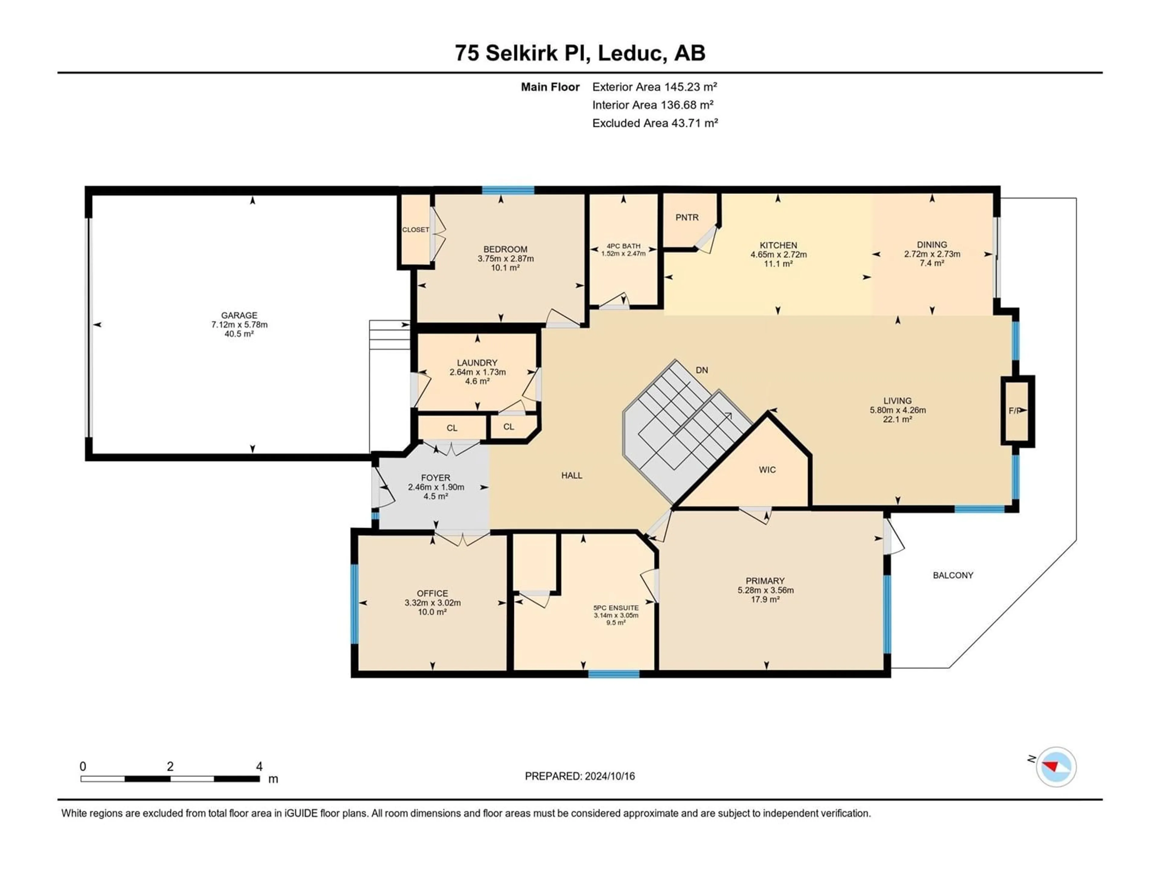 Floor plan for 75 SELKIRK PL, Leduc Alberta T9E0L5